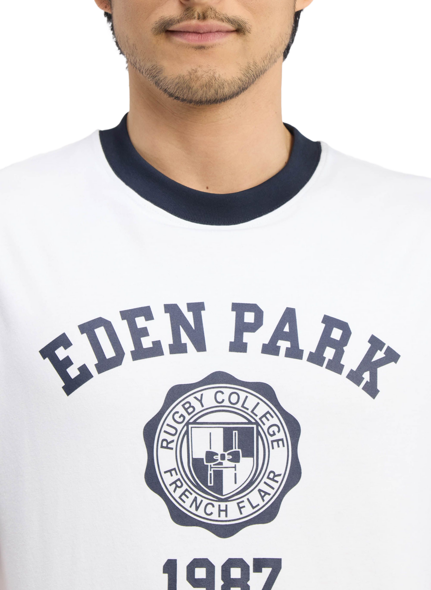 Tee-shirt col rond en coton EDEN PARK Beige