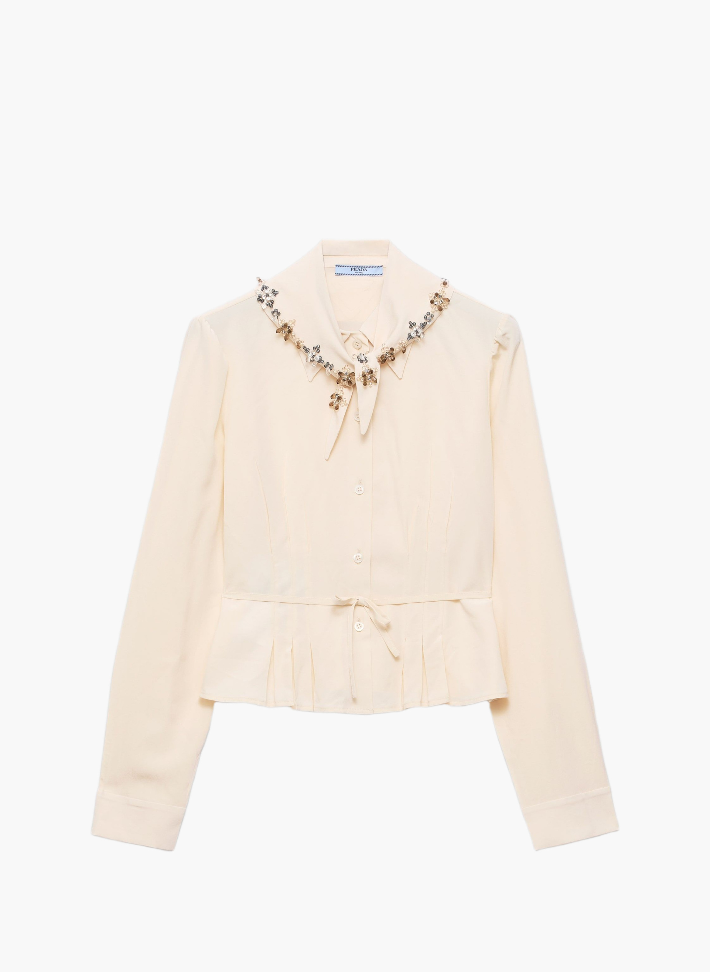 Chemise en crêpe marocain PRADA Beige