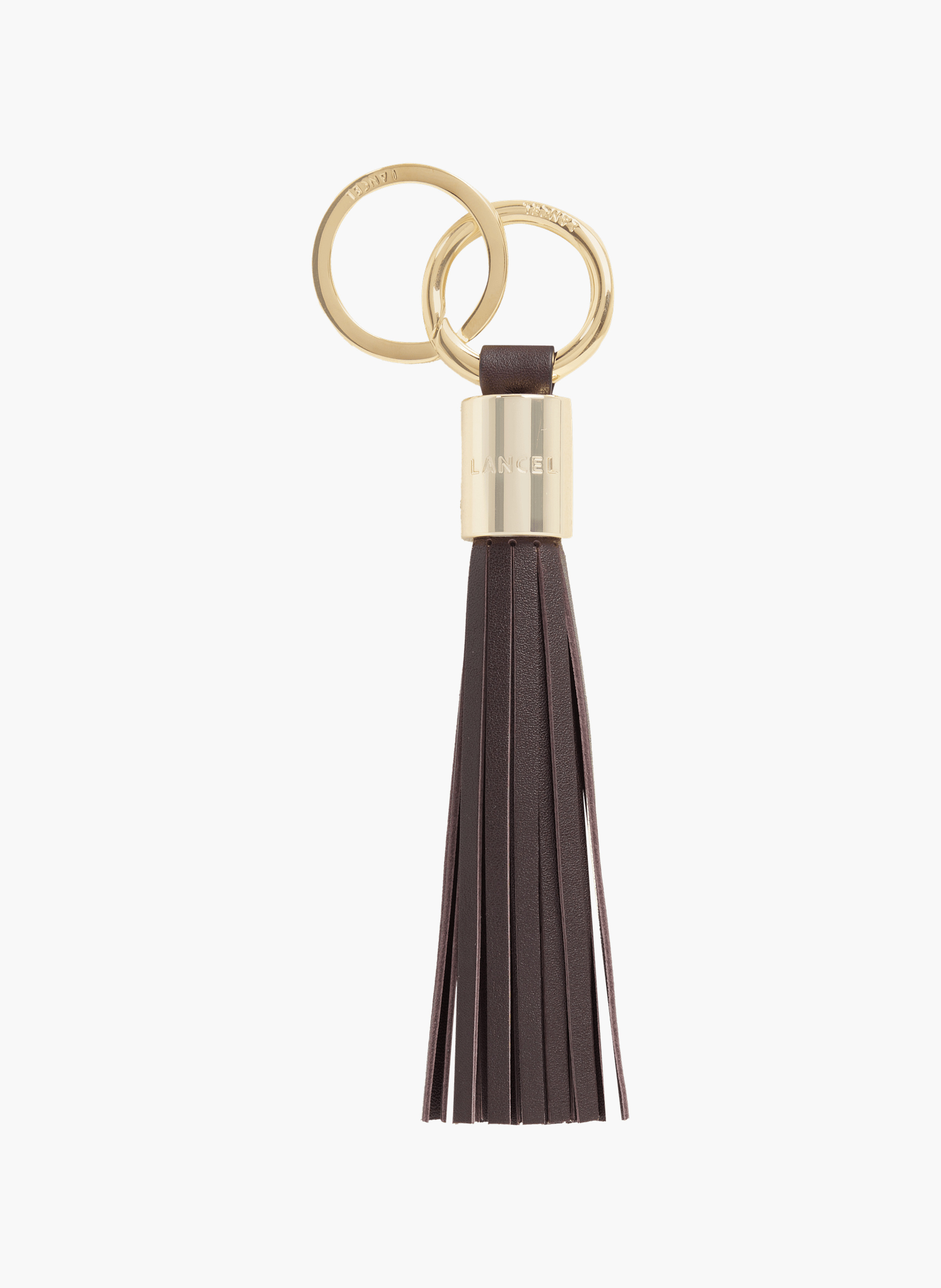 Sleutelhanger met pompon "Premier Flirt" van Lancel in leer LANCEL Bruin