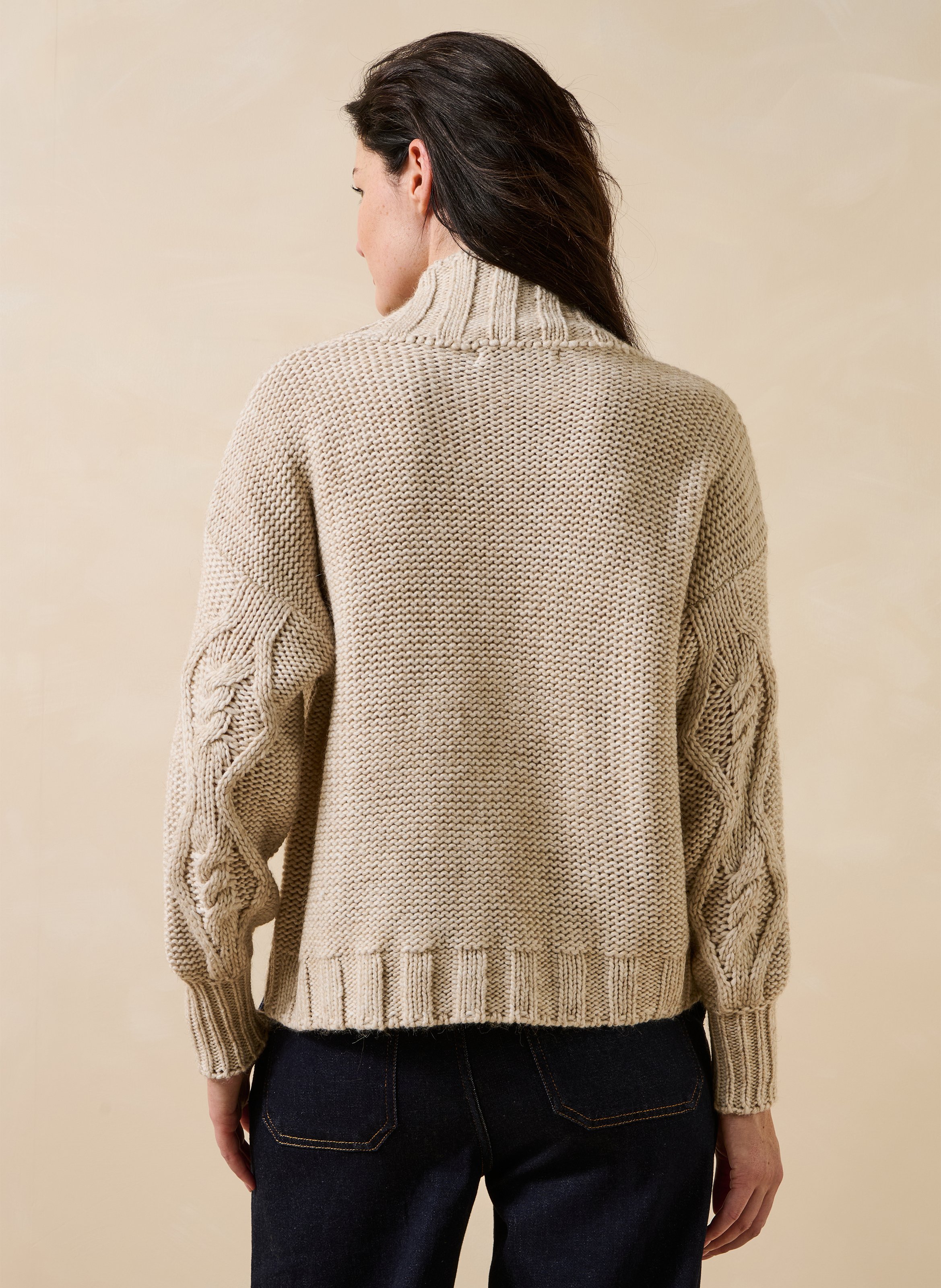 Trui van gemengde wolbrei LA FEE MARABOUTEE Beige