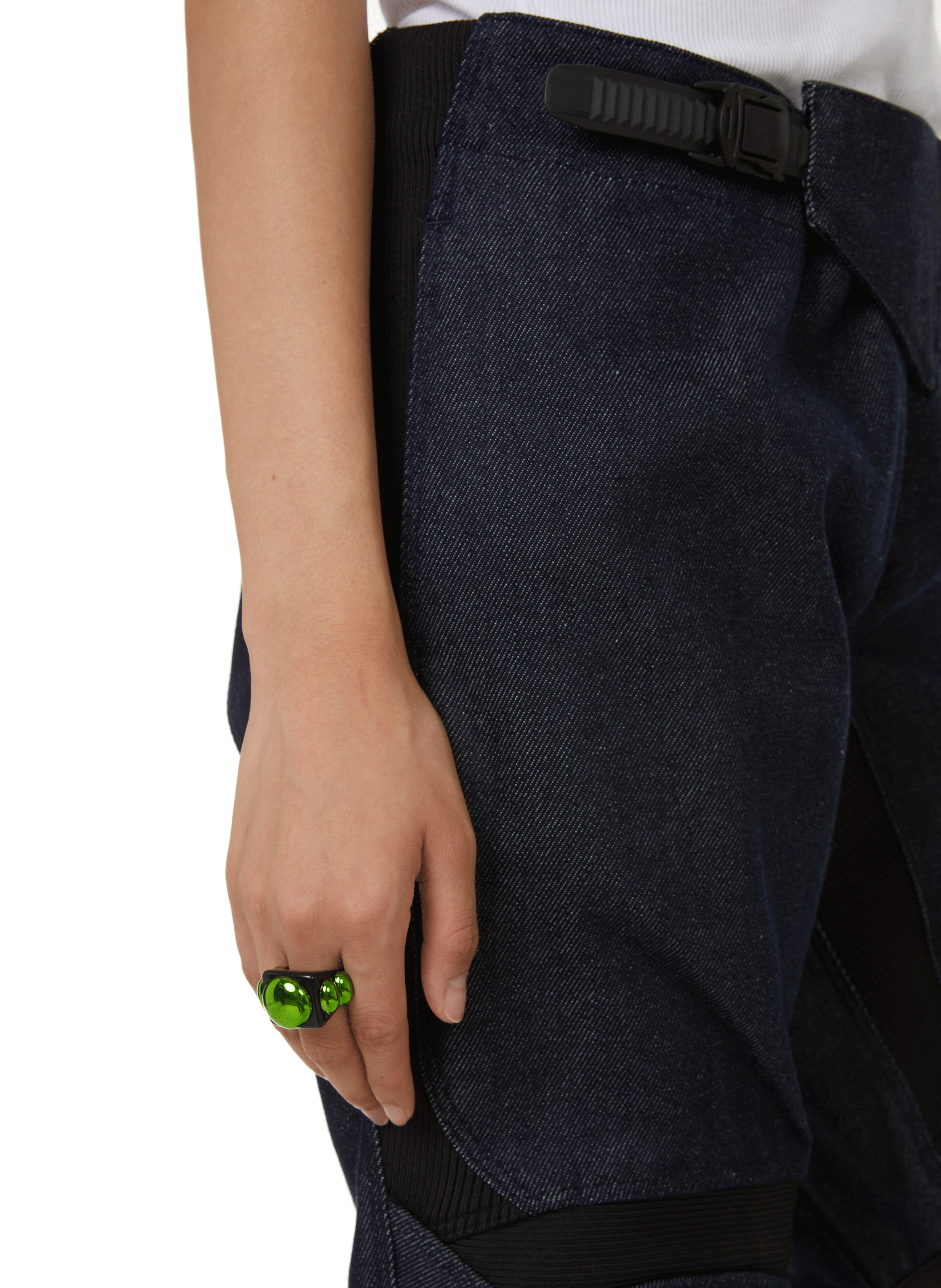 Pantalon bi-matière en coton COPERNI Bleu