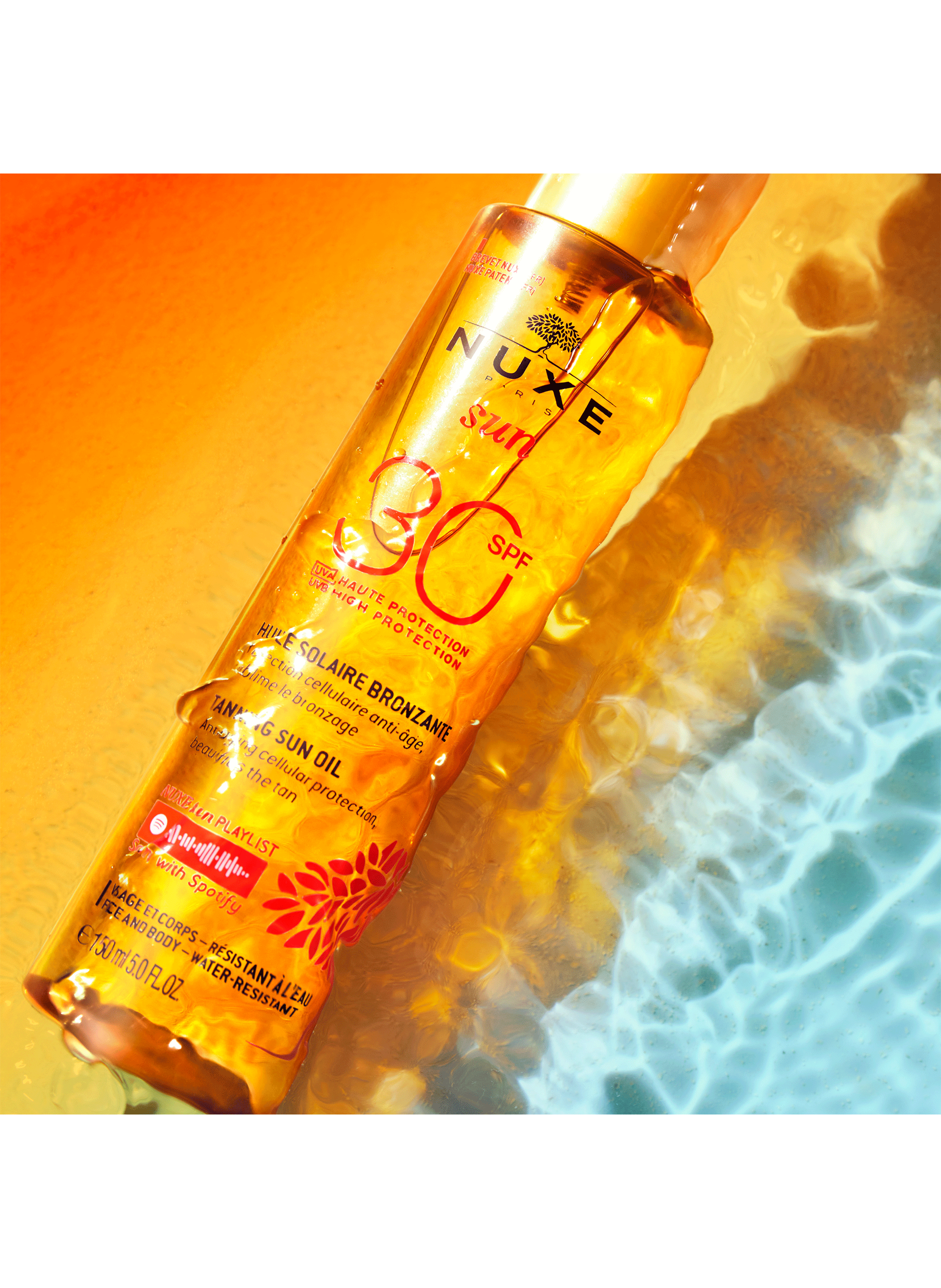 High Protection Tanning Sun Oil SPF 30 for face and body NUXE No color