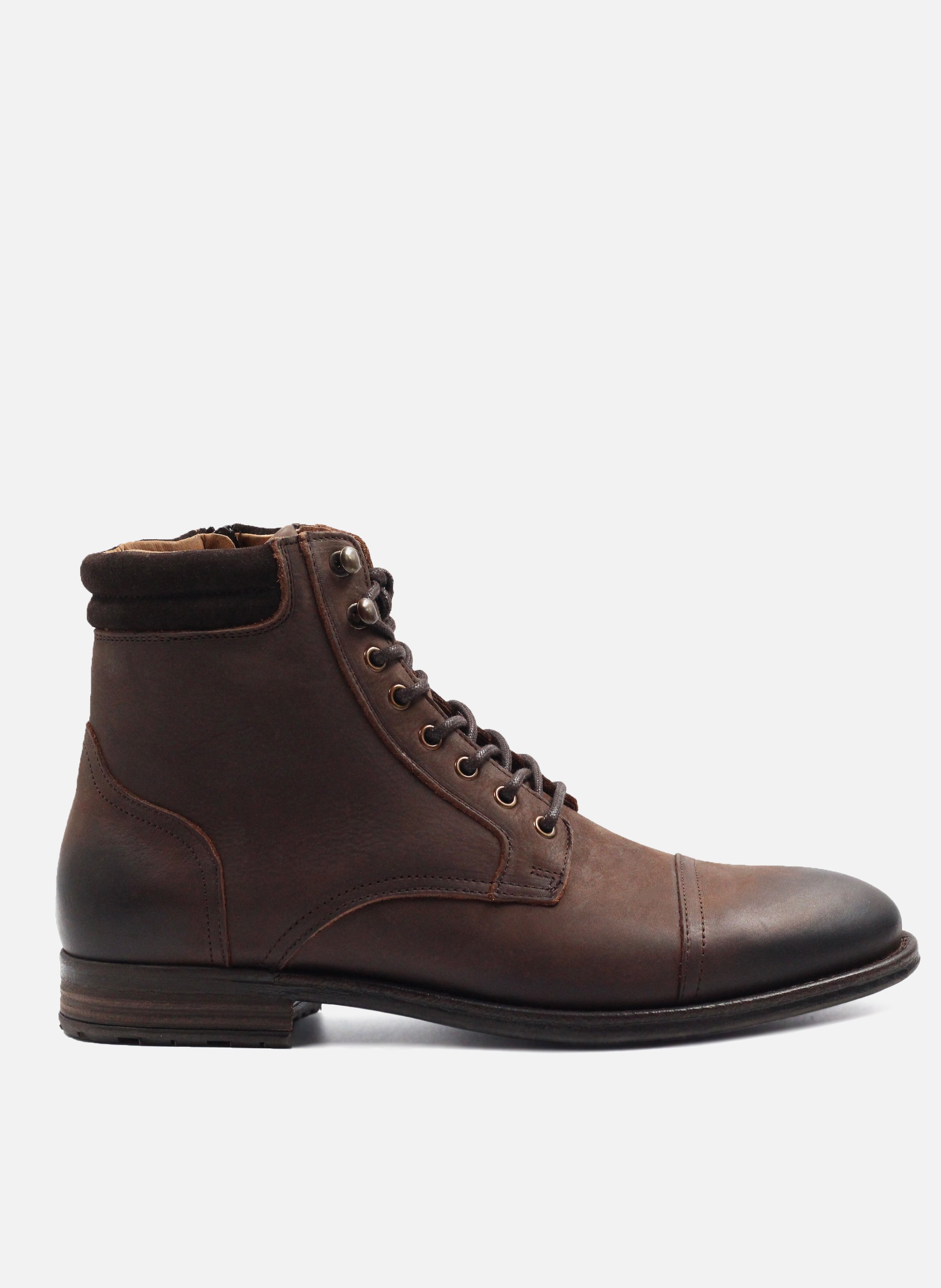 JULES & JENN Ranger boots à col cuir Marron