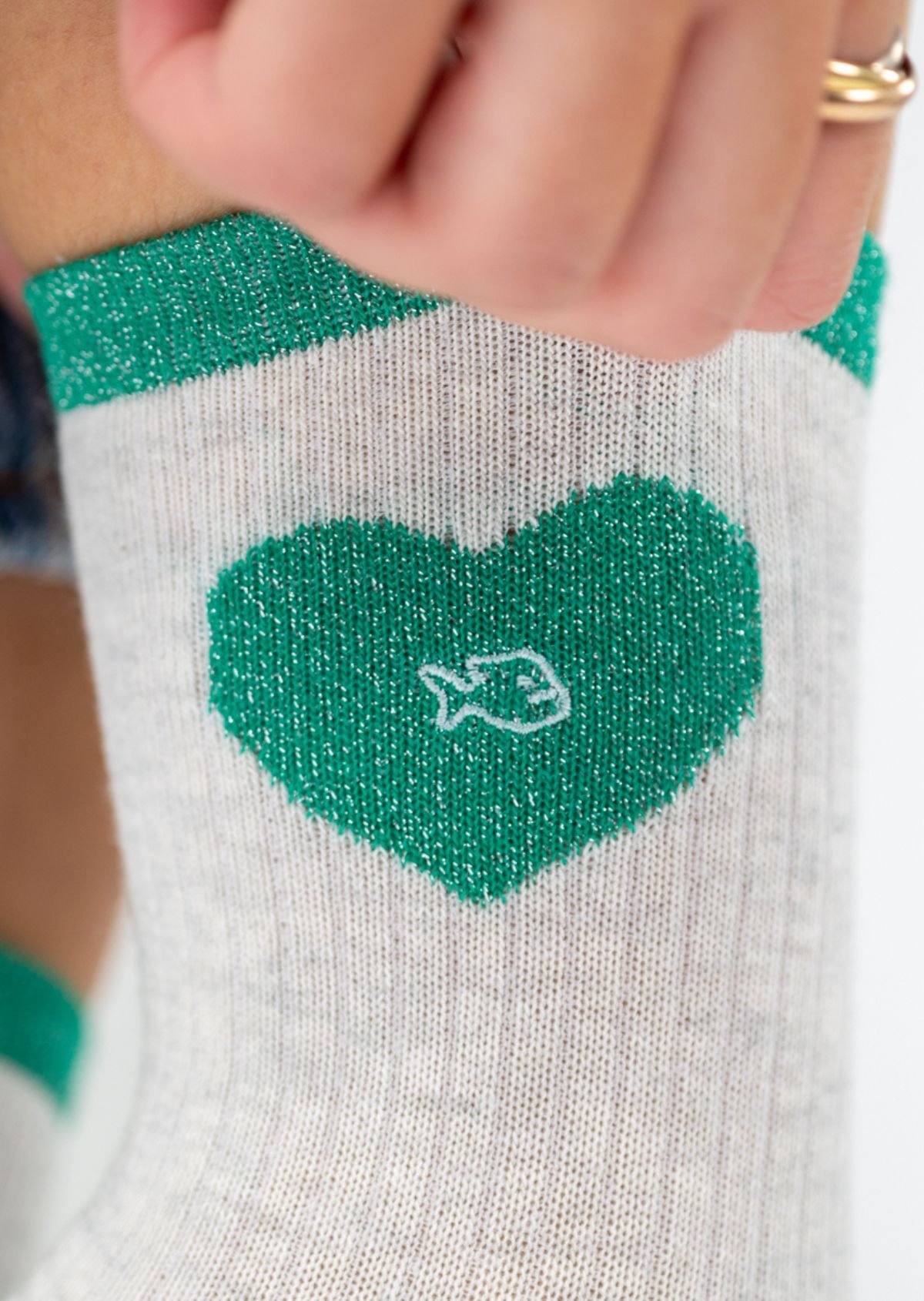 Chaussettes en coton peigné coeur BILLYBELT Blanc