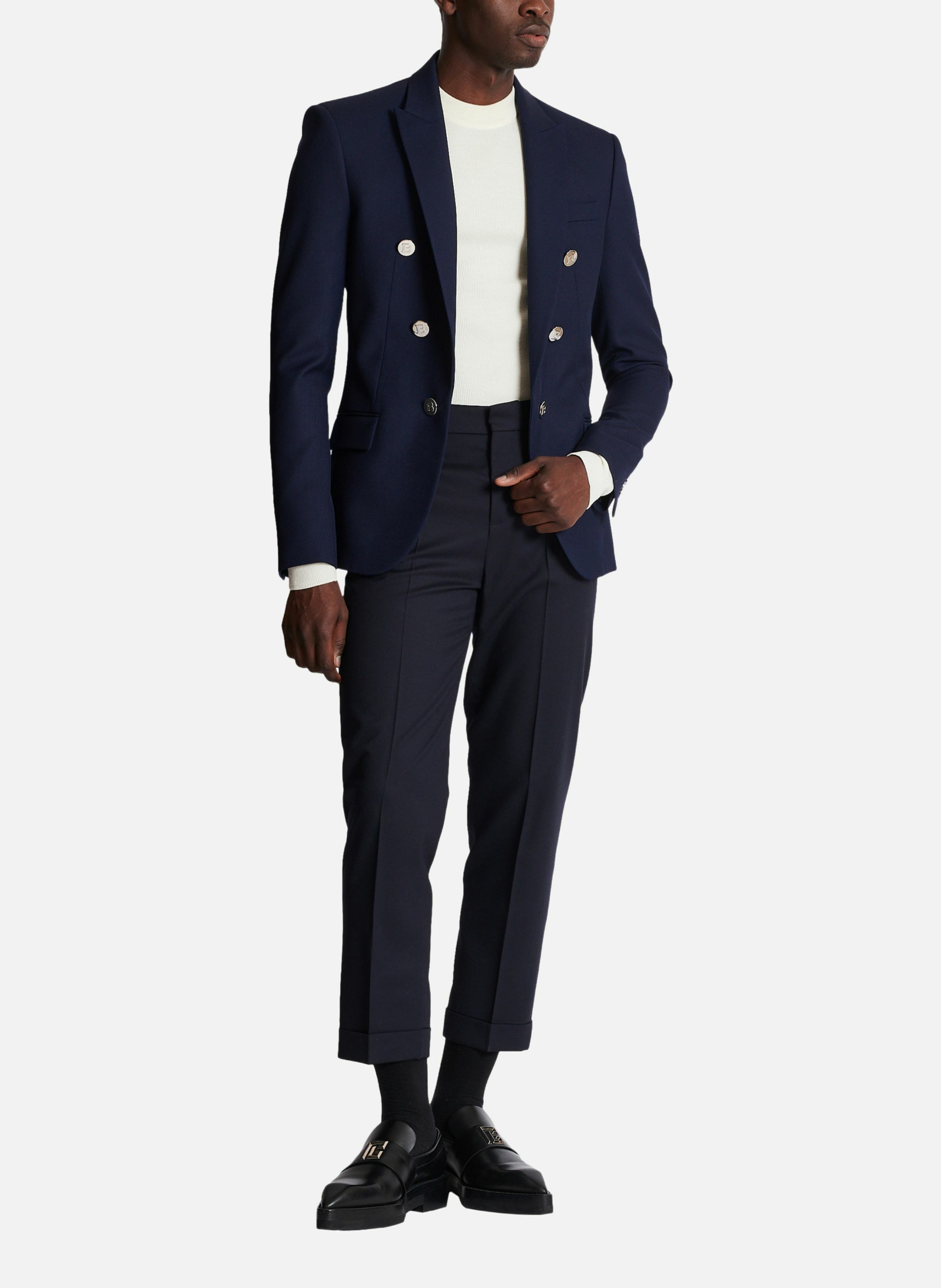 Veste 6 boutons en sergé BALMAIN Bleu