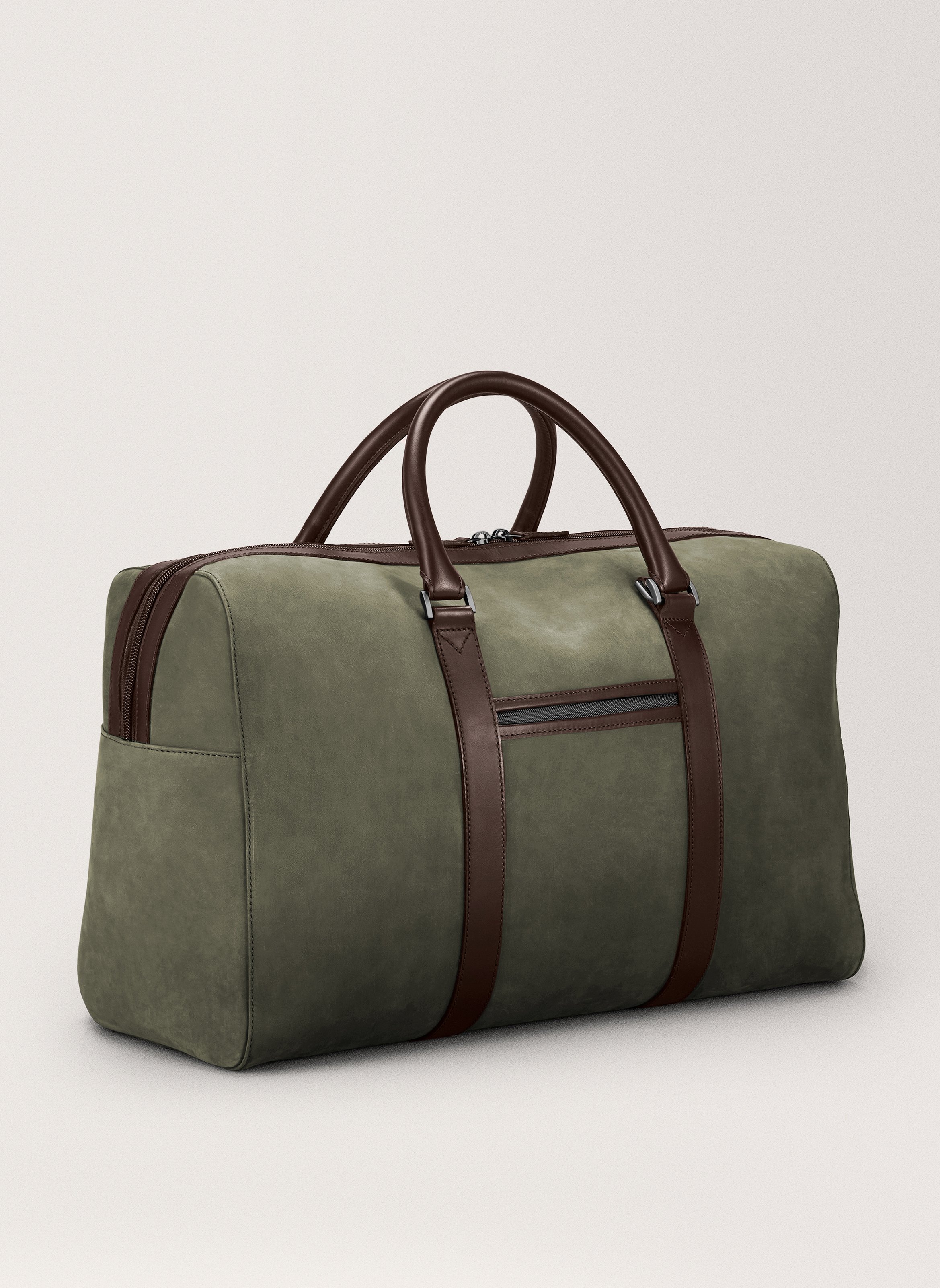 Sac de week-end 'compact weekender' en cuir nubuck CARL FRIEDRIK Vert
