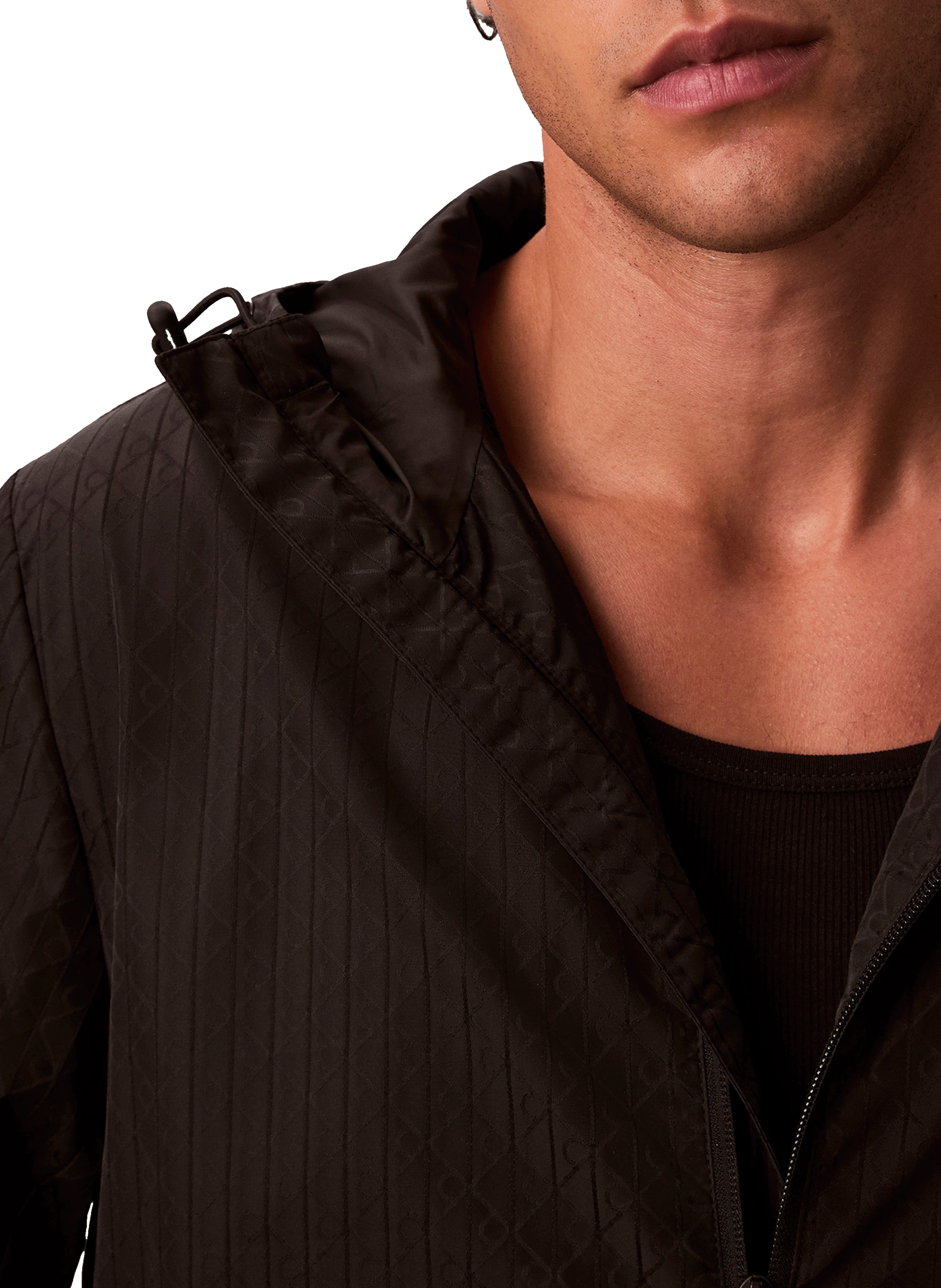 Veste coupe-vent droite  CALVIN KLEIN Noir