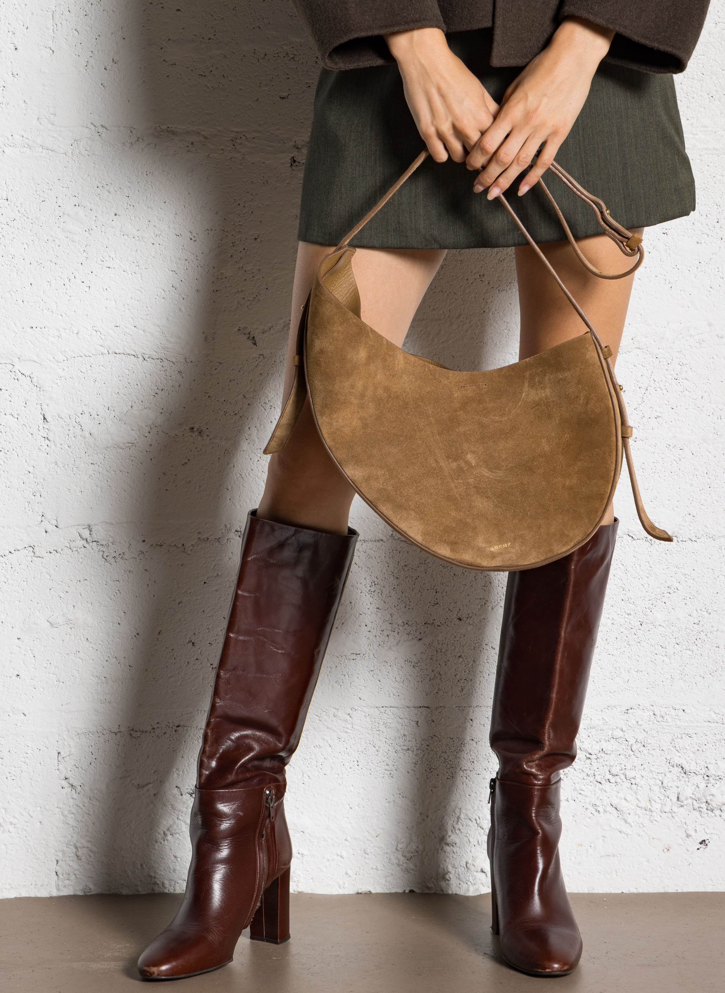 Sac bandoulière en cuir winona SOEUR Marron