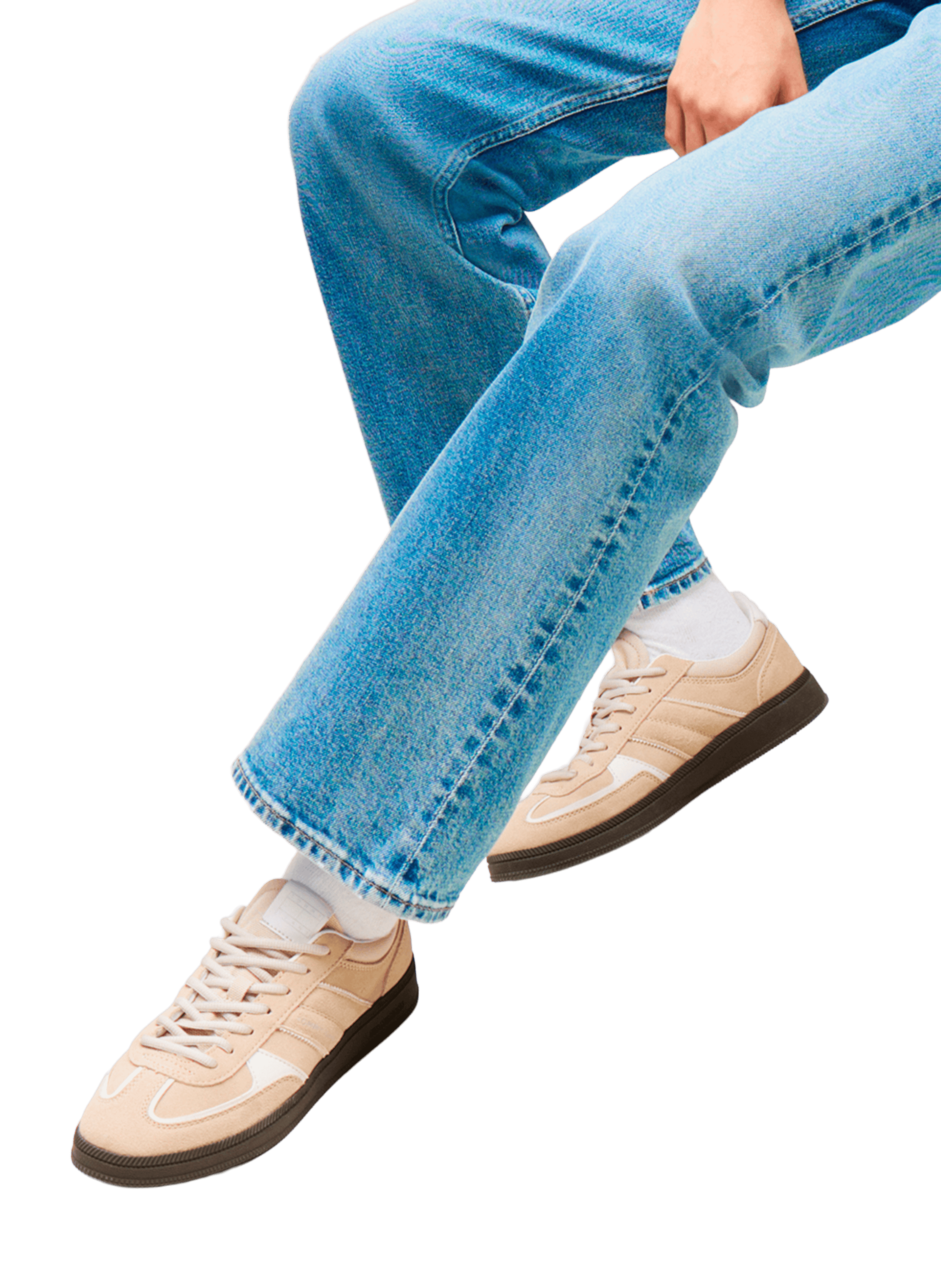 Baskets The Greenwich en daim multitextures TOMMY HILFIGER Beige