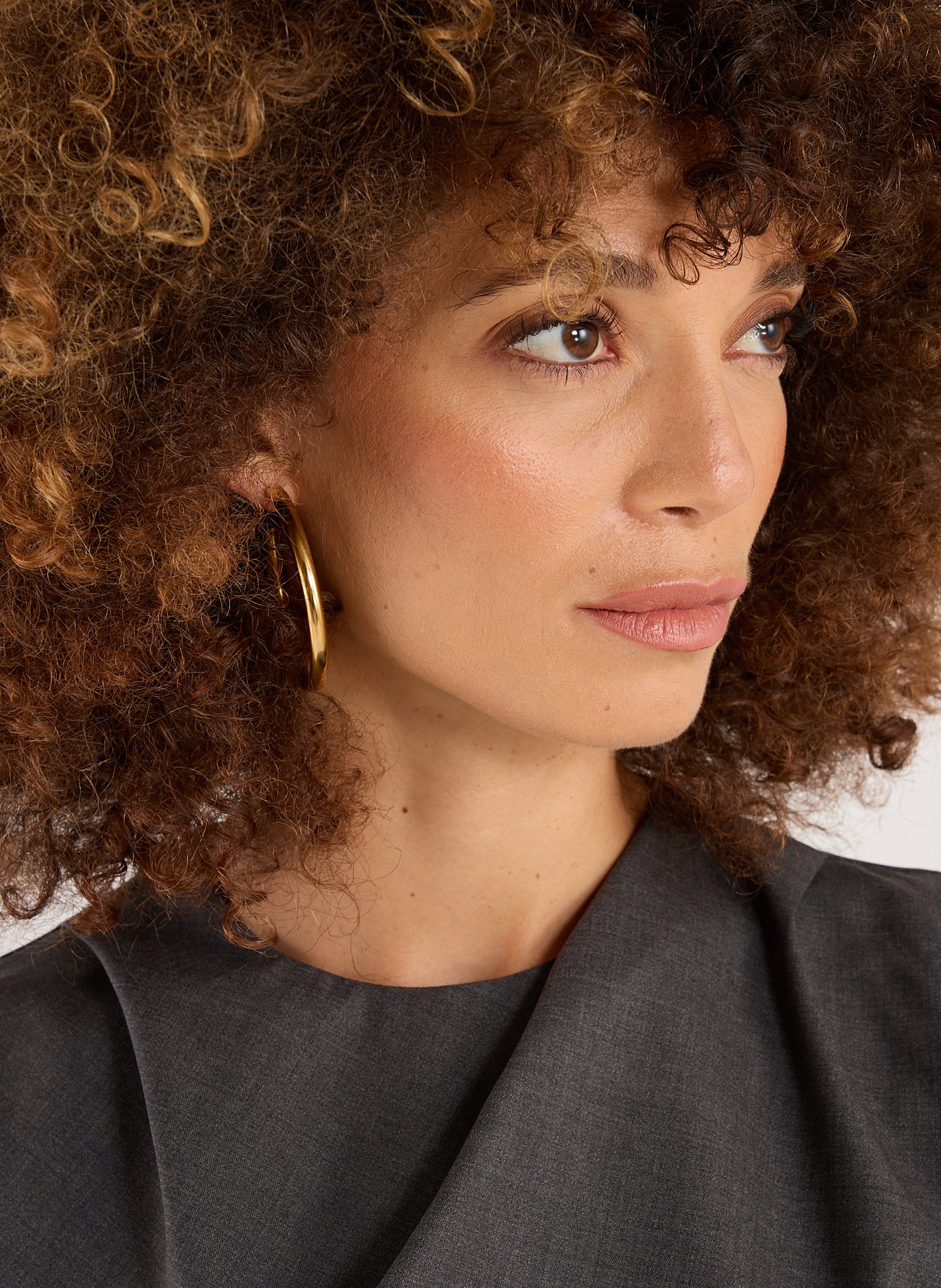 Boucles d&#039;oreille Créoles AU PRINTEMPS PARIS Doré