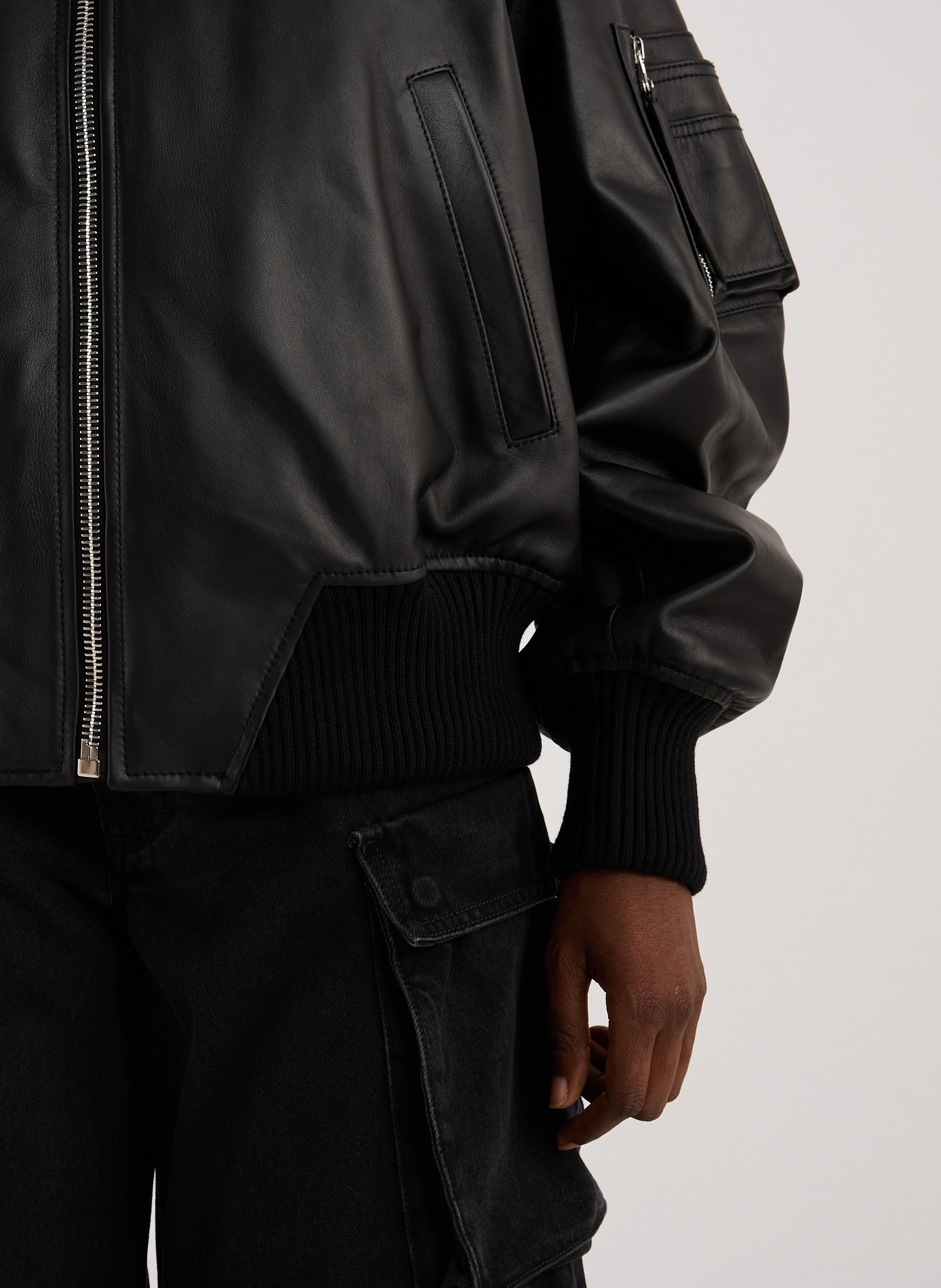 Lamb leather vest THE ATTICO Black