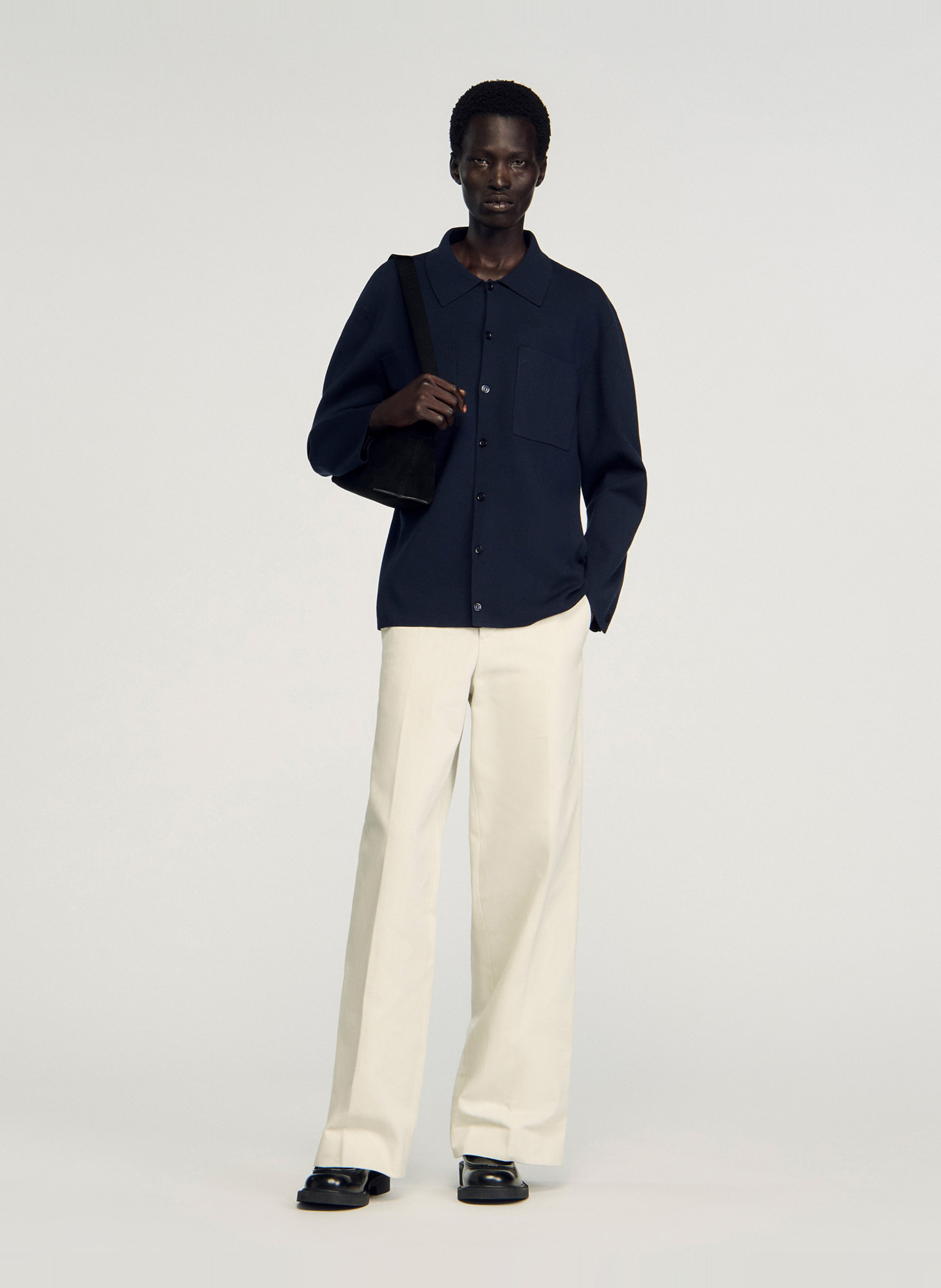 Gilet col classique SANDRO Bleu