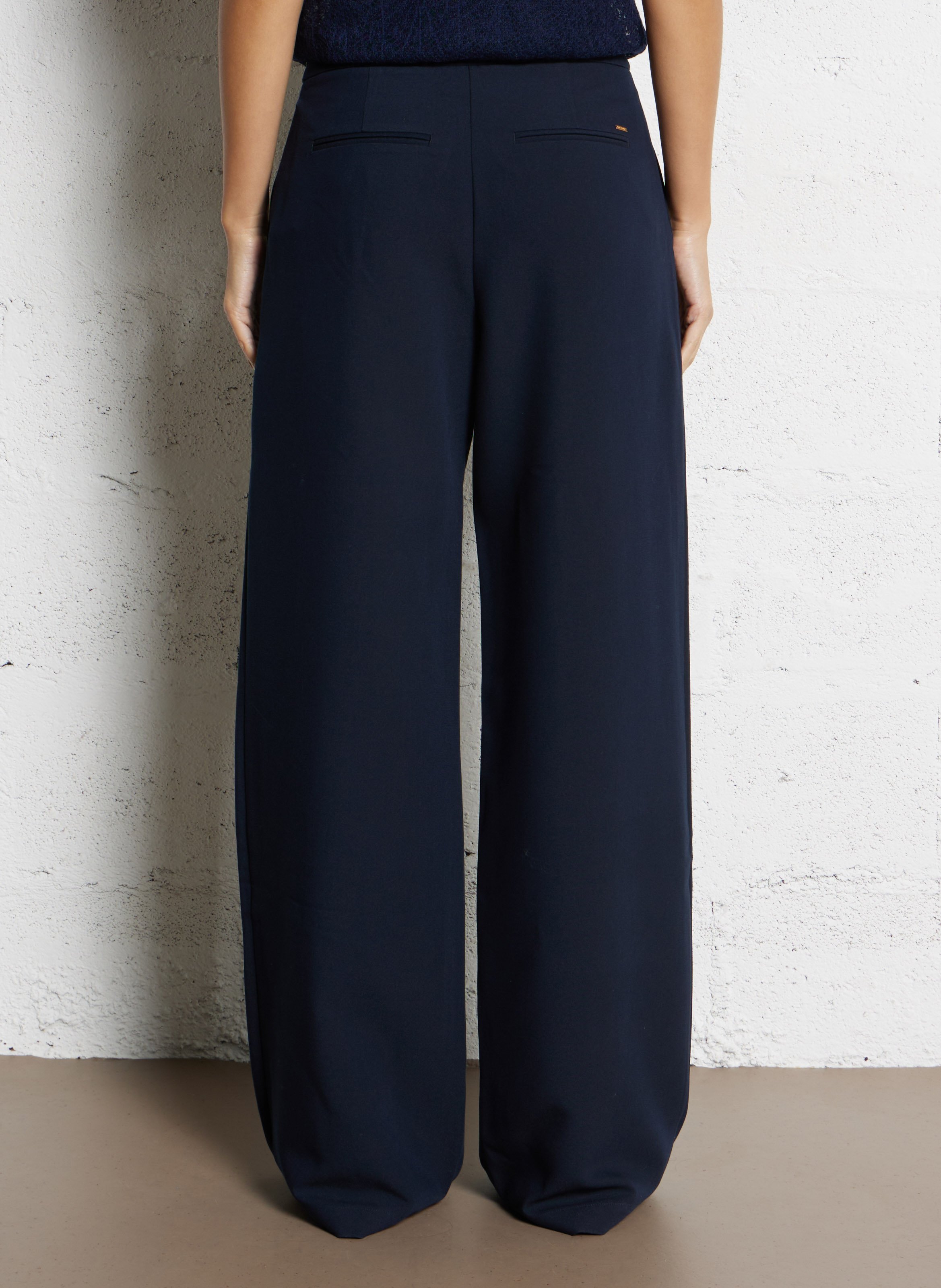 Pantalon large taille haute IKKS Bleu