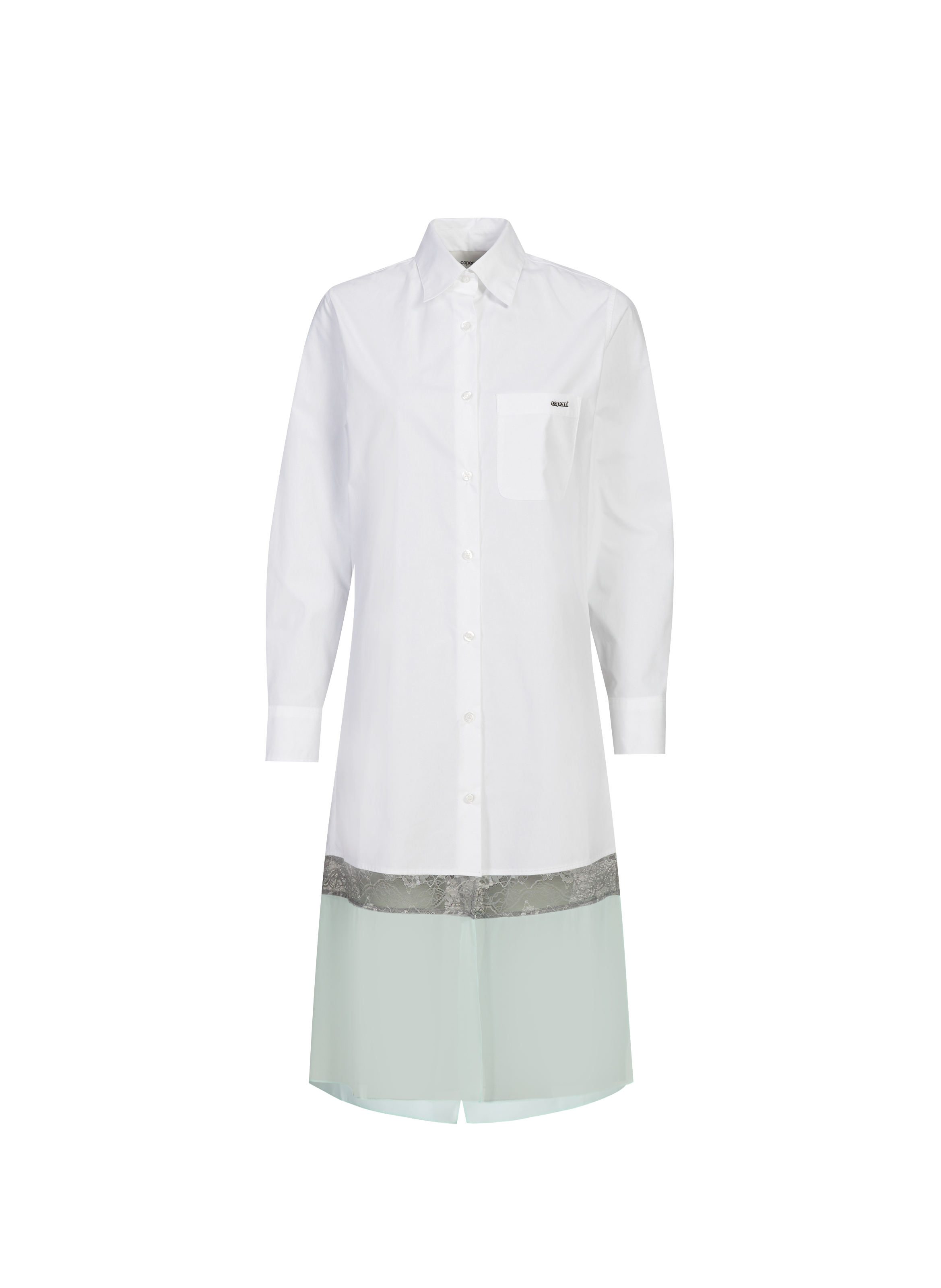 COPERNI Robe chemise midi à dentelle en coton  Multicolour