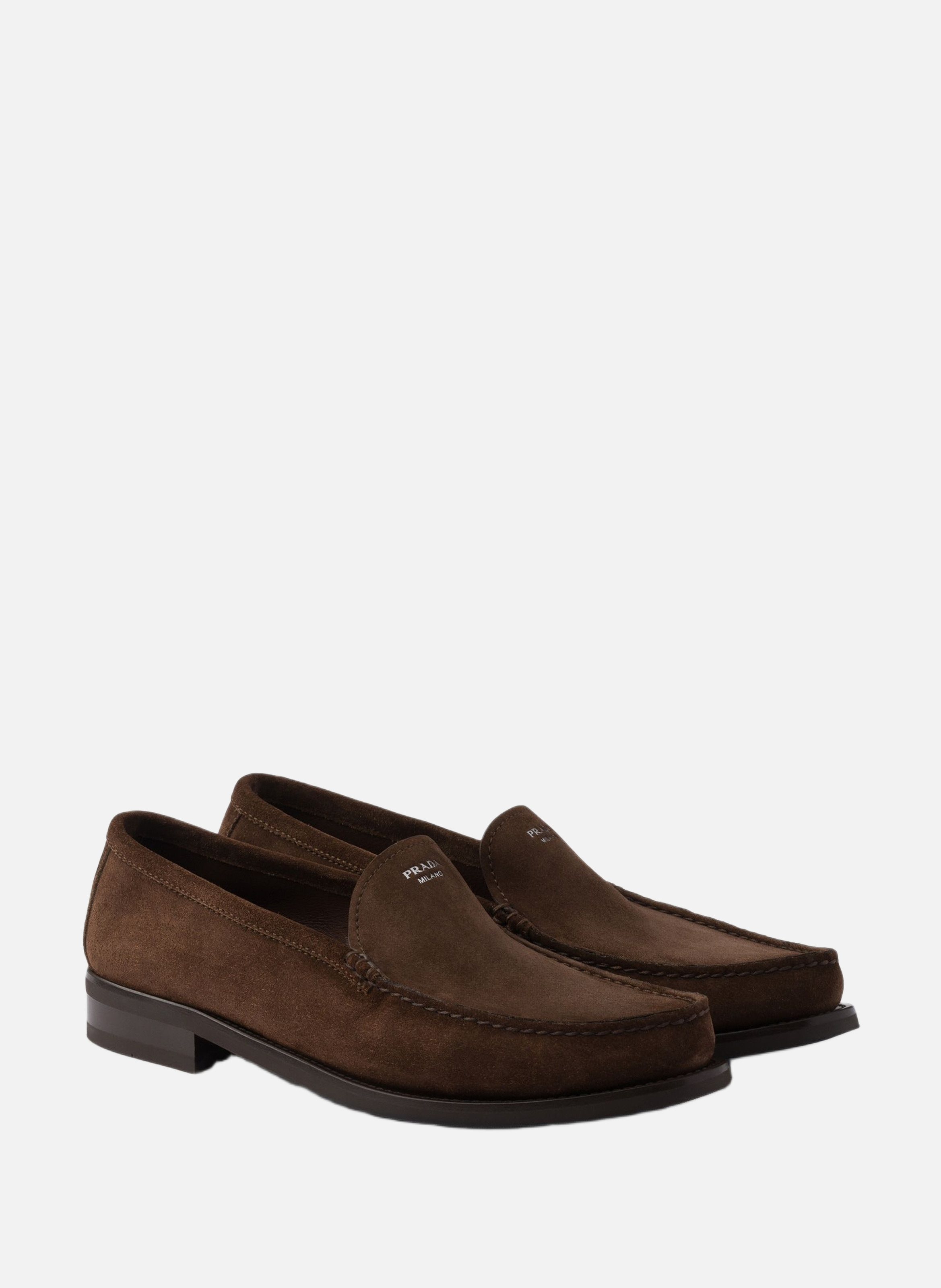 Mocassins en veau velours PRADA Marron