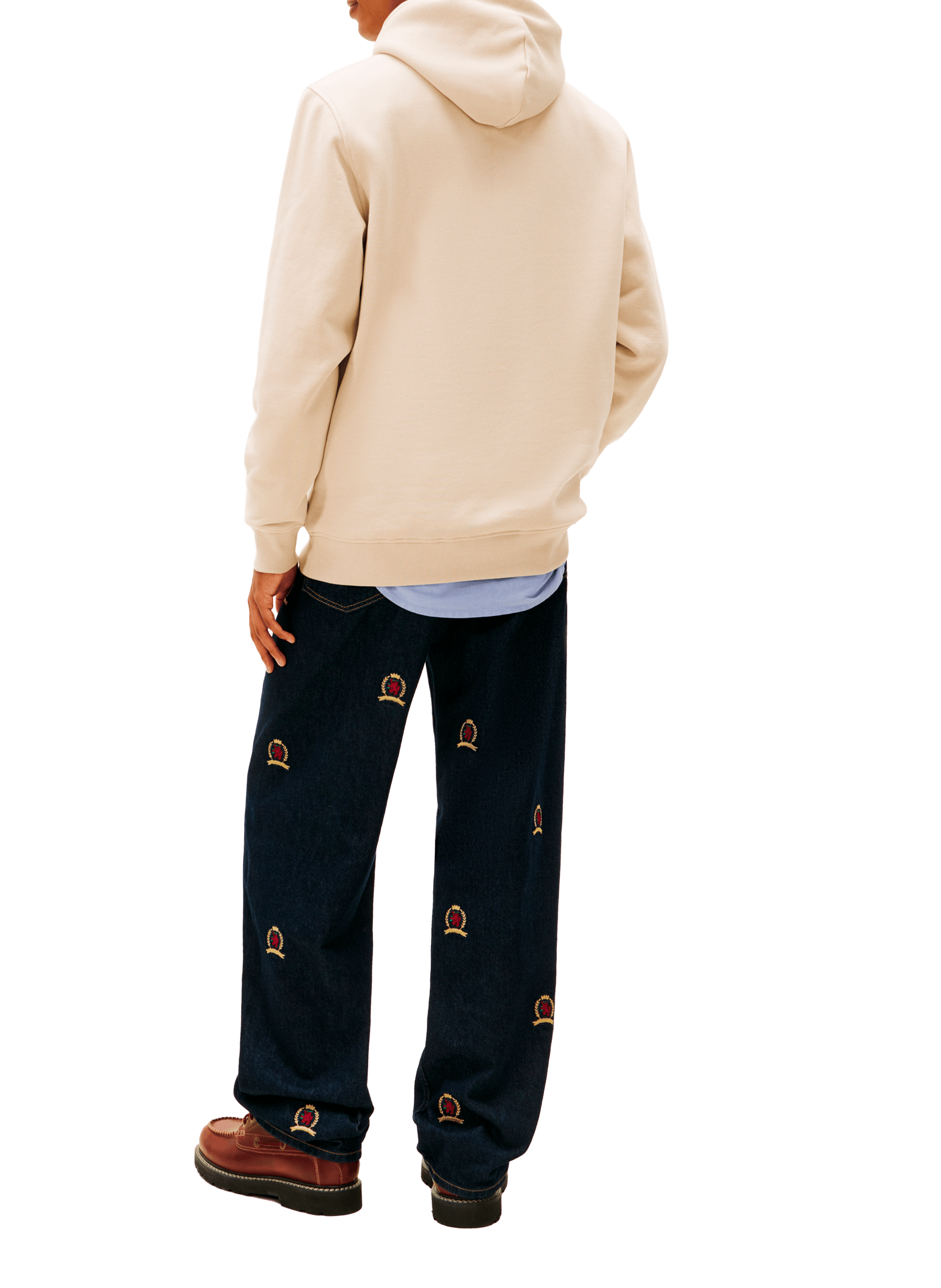 Hoodie with embroidered logo TOMMY HILFIGER Beige