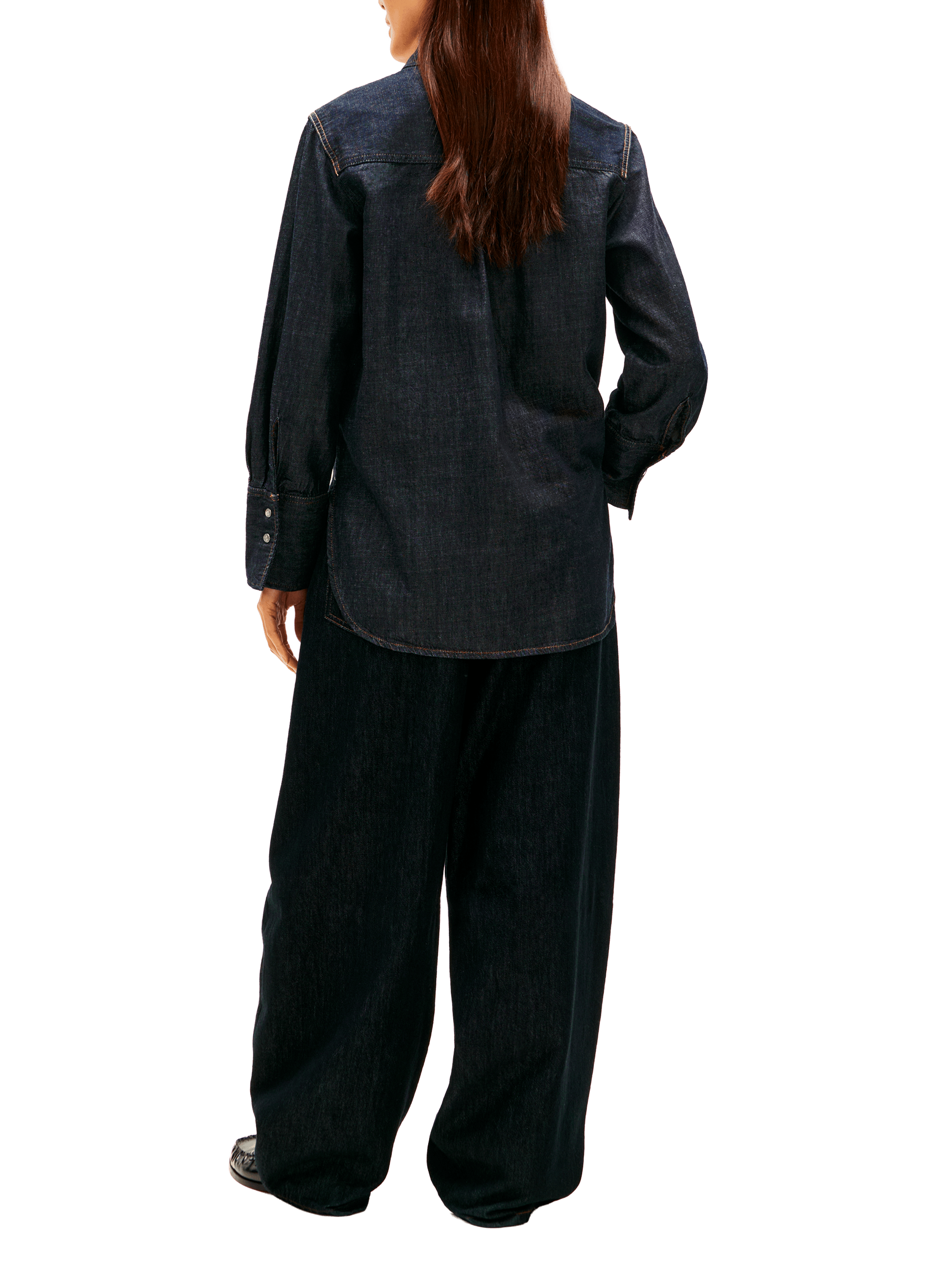 Chemise en denim de coton mélangé TOMMY HILFIGER Bleu