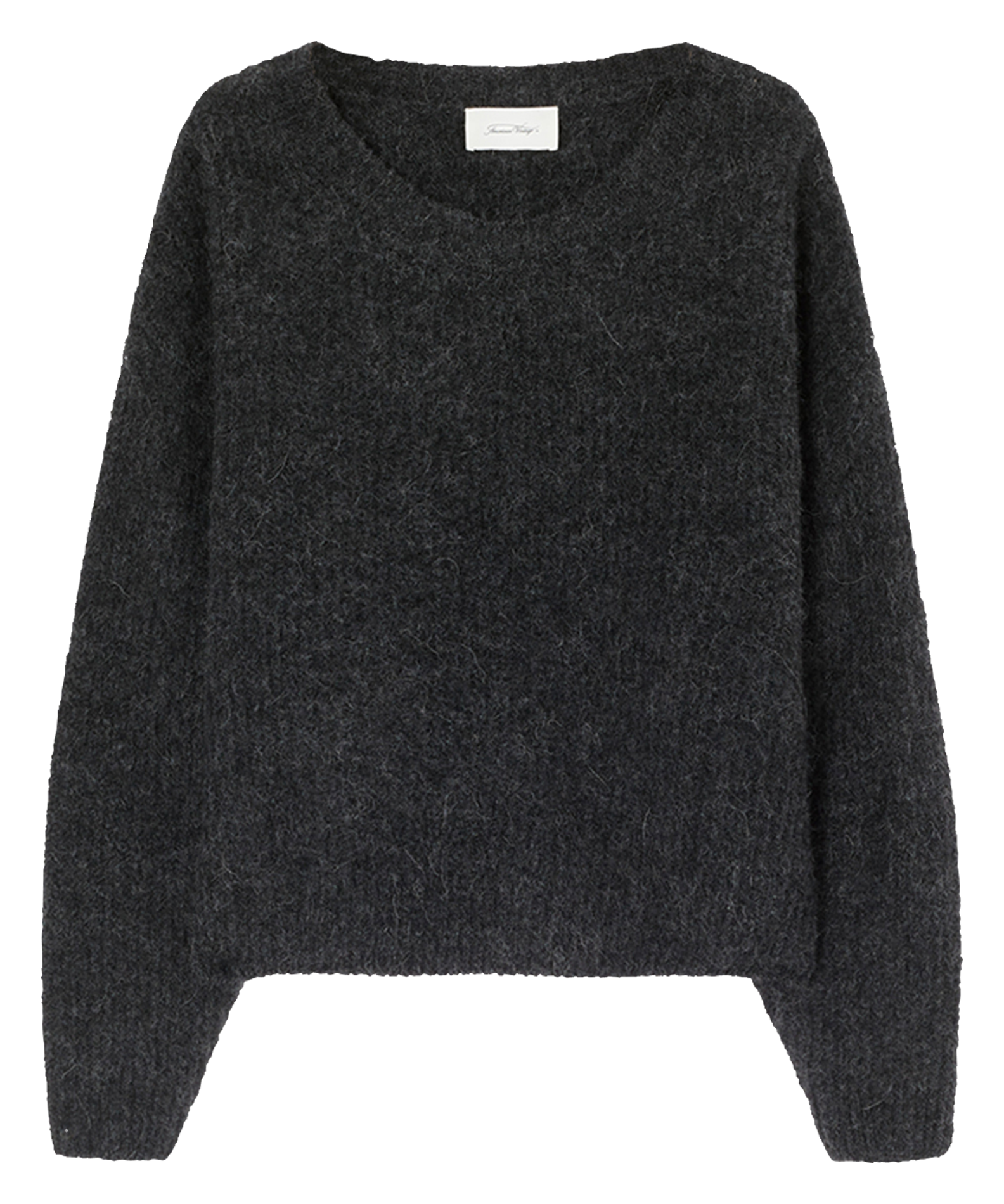 Pull col rond uni east AMERICAN VINTAGE Gris