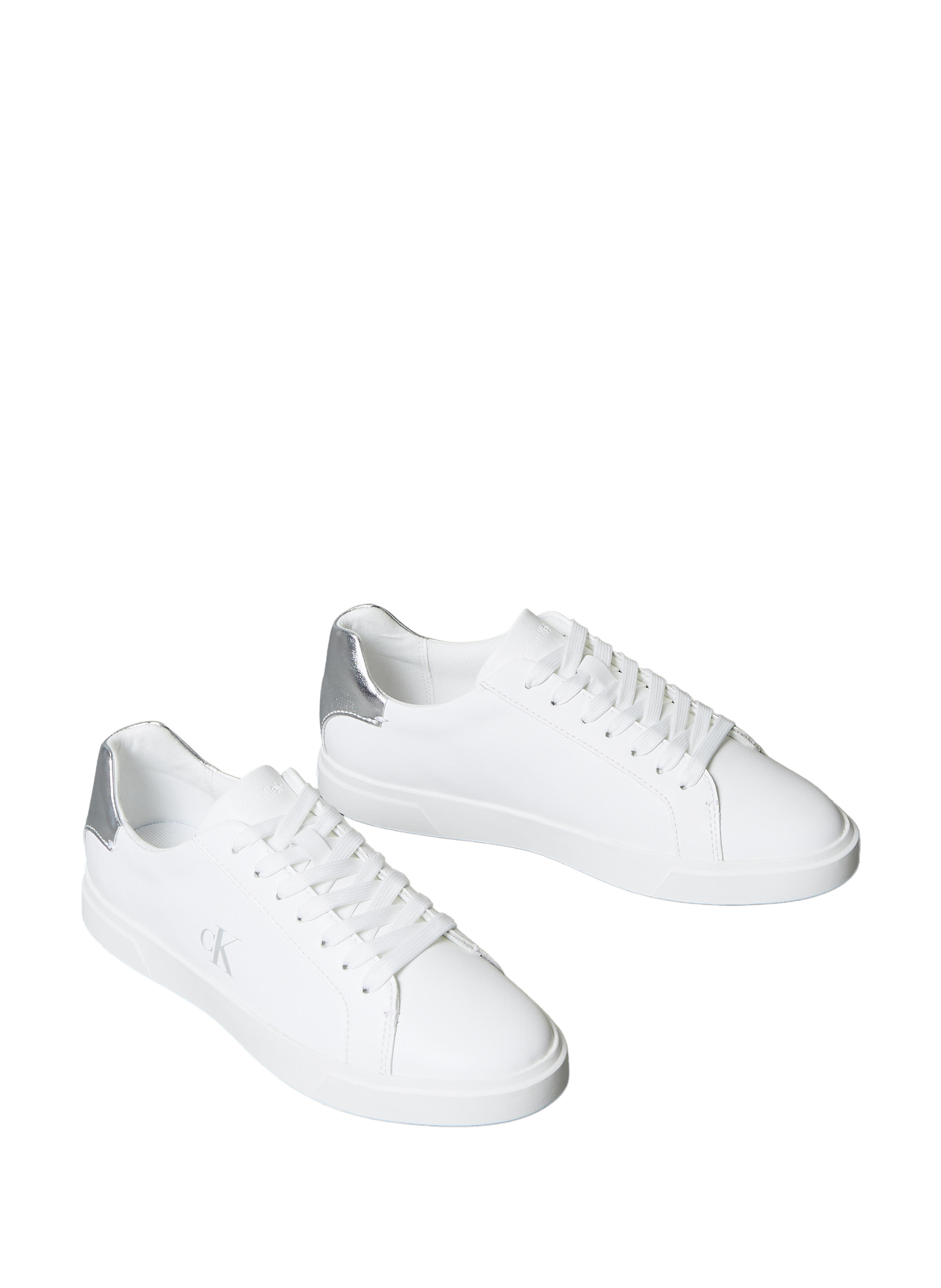 Basket en cuir lisse CALVIN KLEIN Blanc