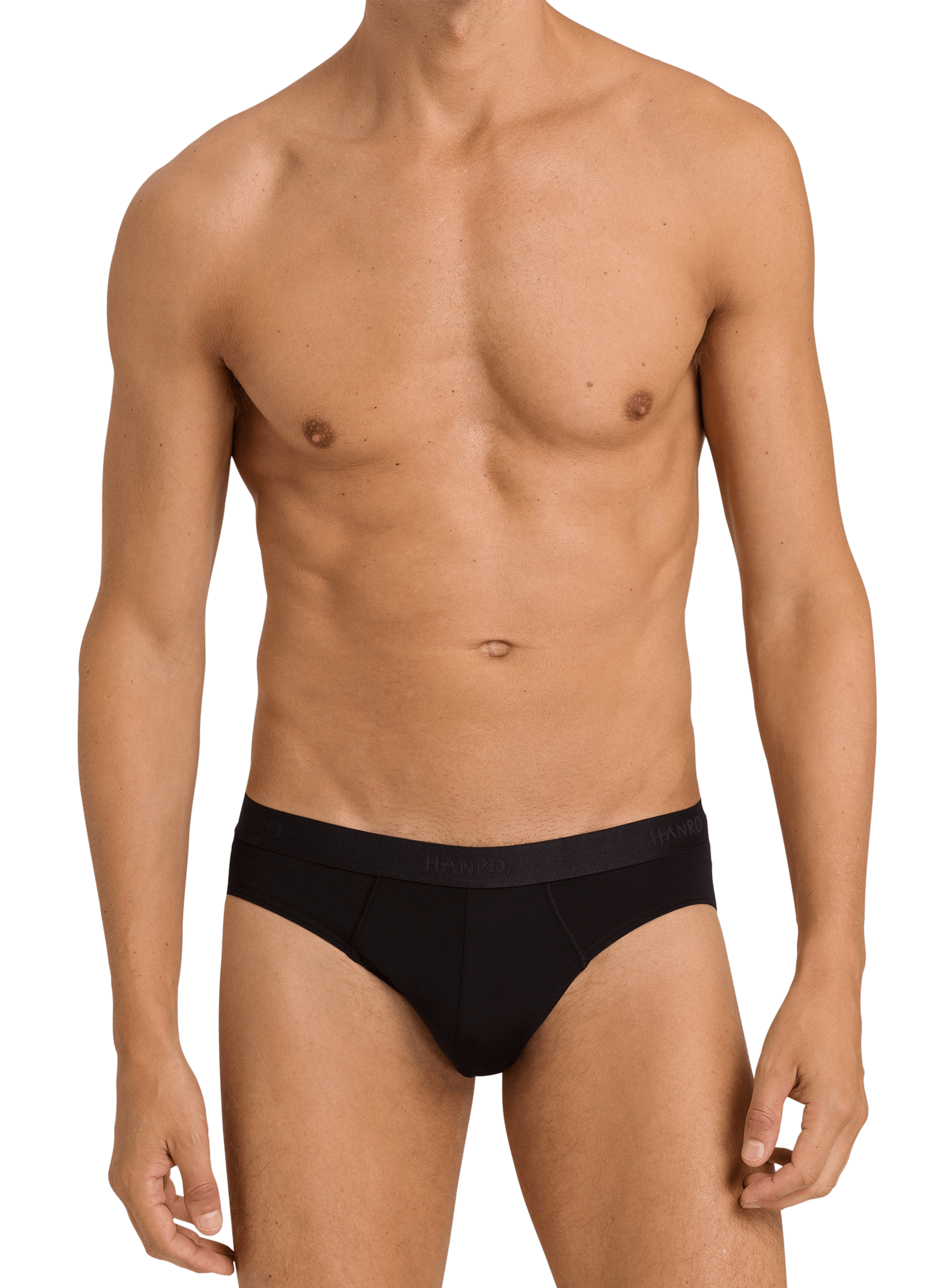 Plain polyamide briefs HANRO Black
