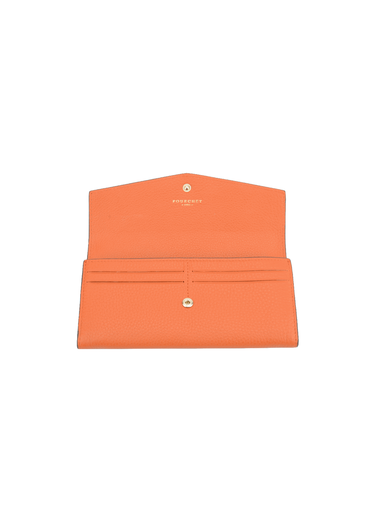 Club | porte-monnaie gm en cuir de veau POURCHET Orange