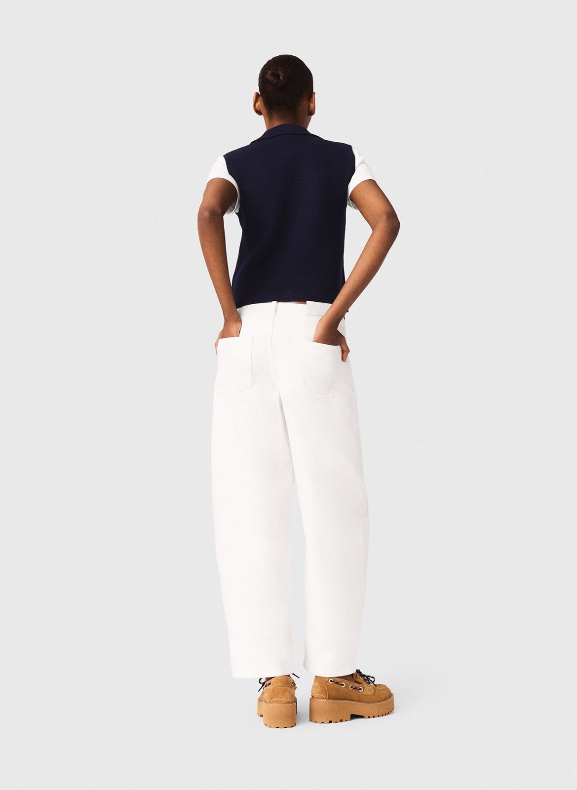 Gilet droit col tailleur MAJE Bleu