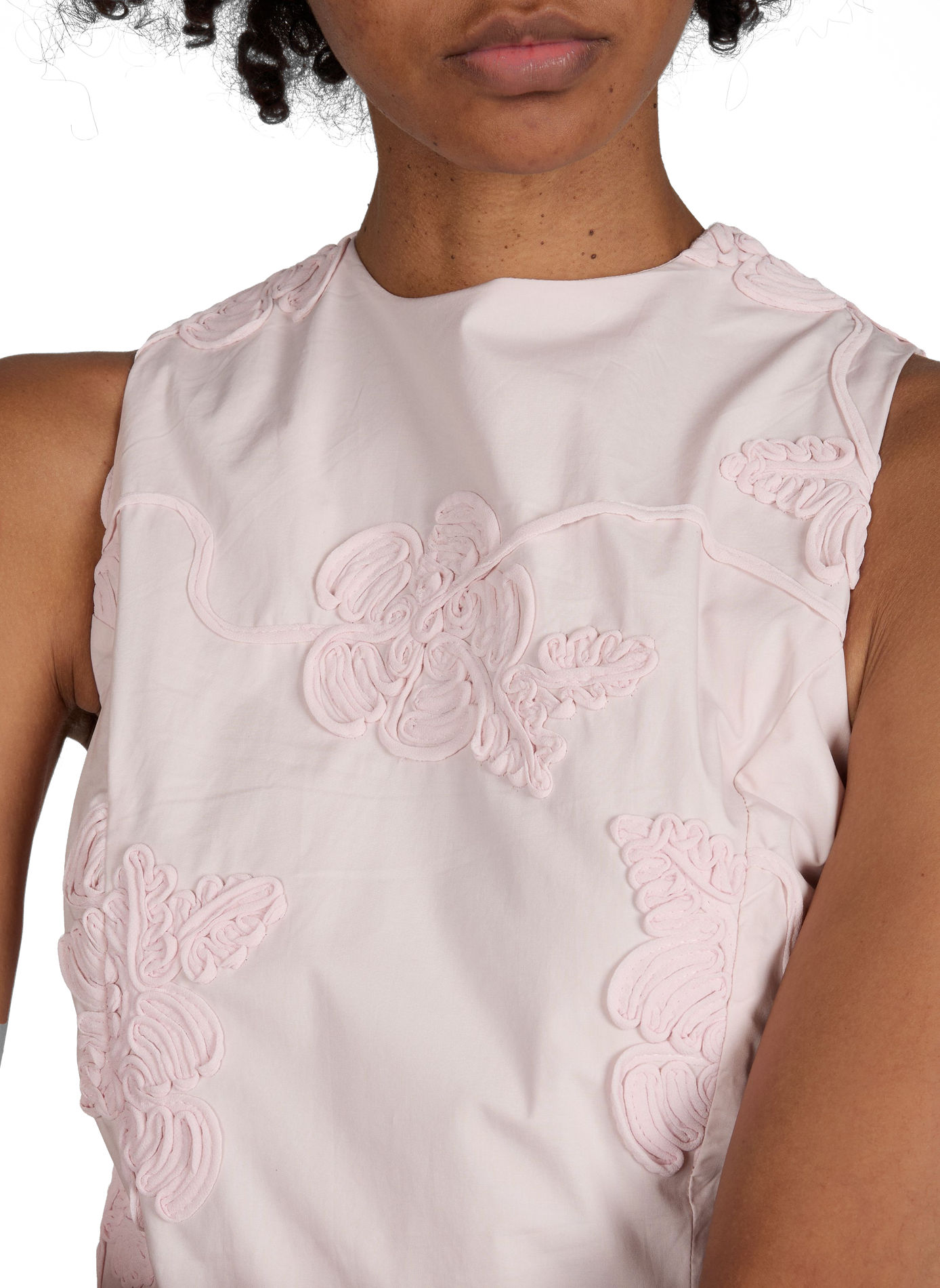 Robe midi fleurie en coton ROTATE Rose