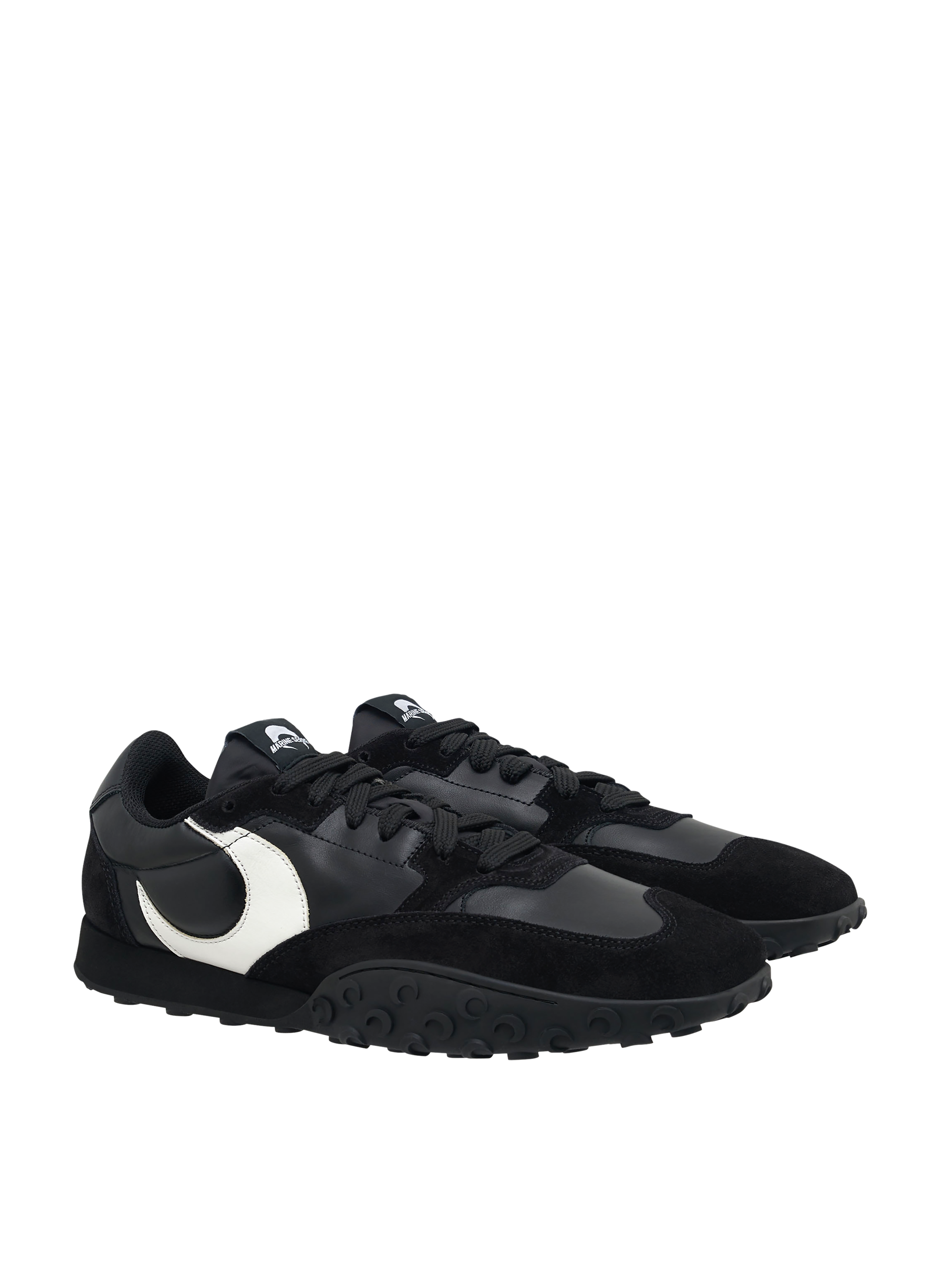 Baskets à bout carré en cuir ms rise MARINE SERRE Noir