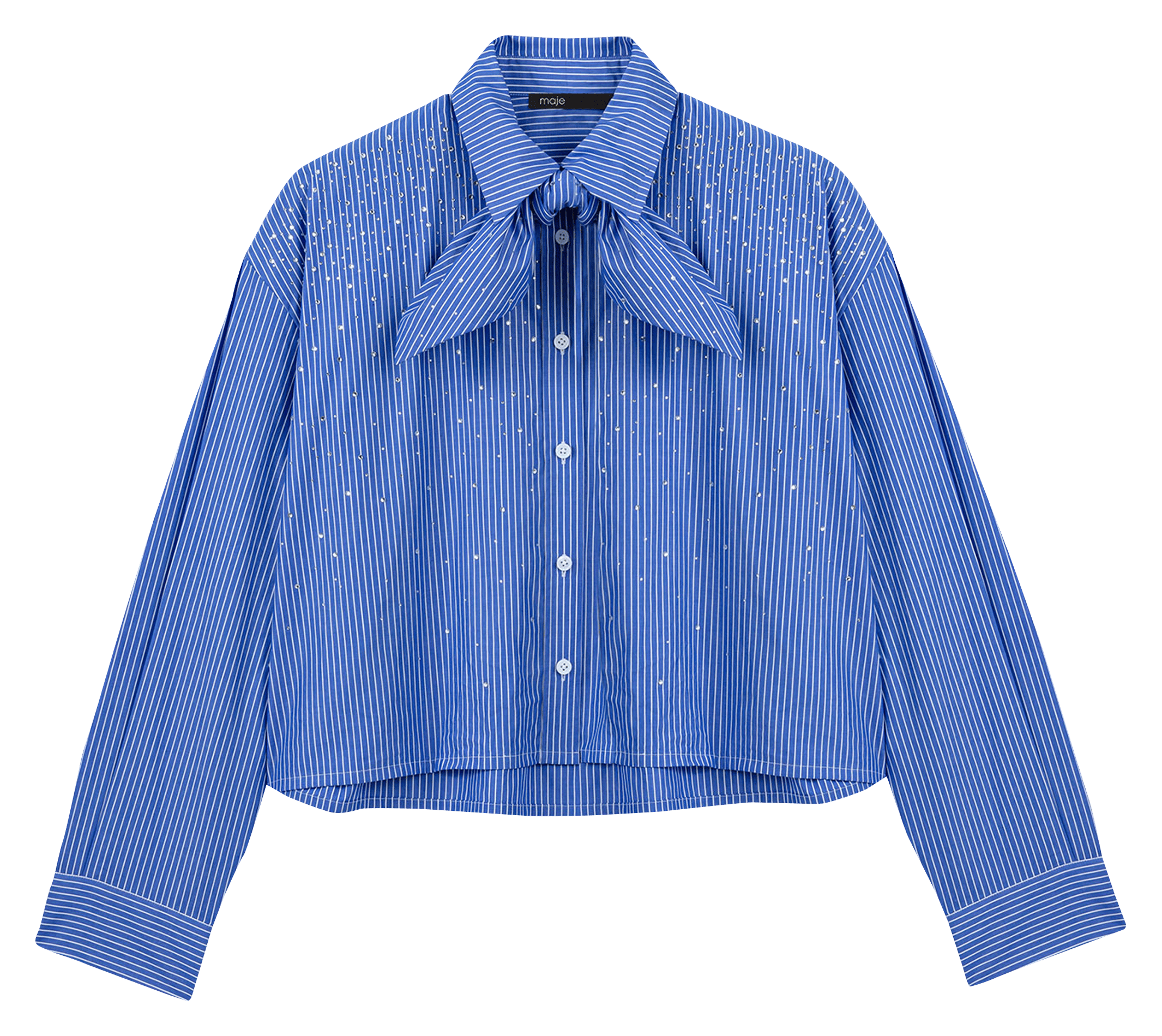 Chemise oversize col classique en coton MAJE Bleu