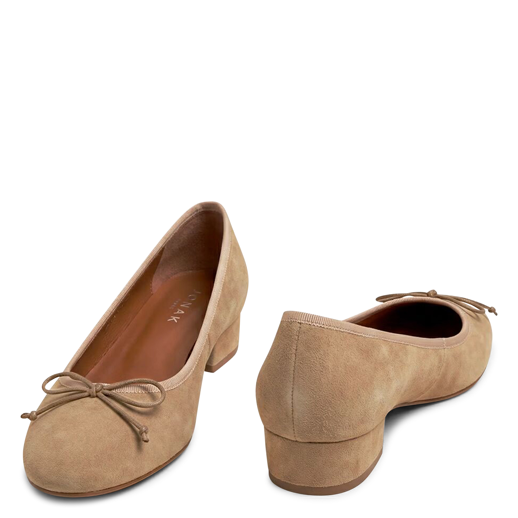 Ballerines en cuir velours Dadou JONAK Beige