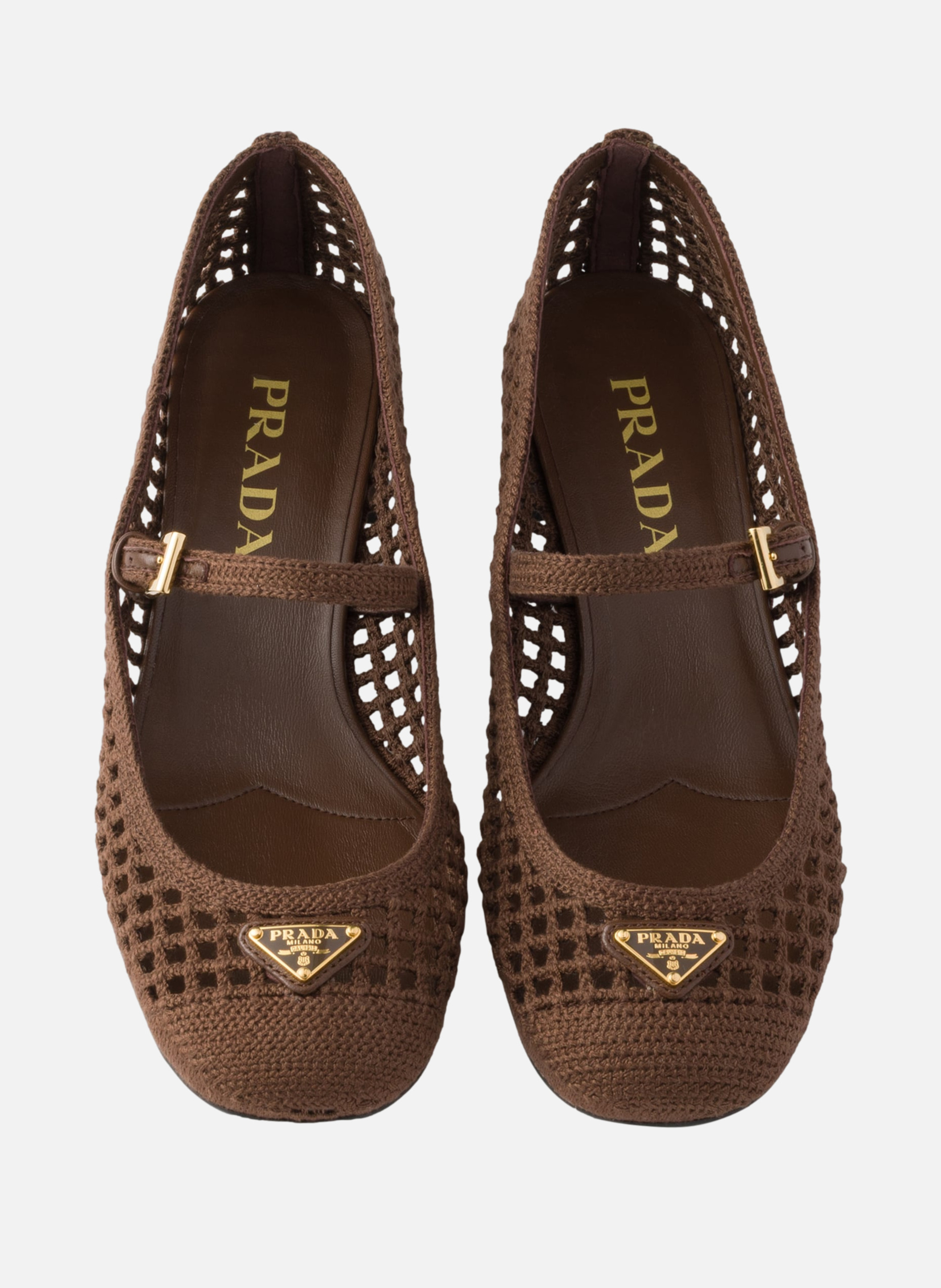 Escarpins en crochet PRADA Marron