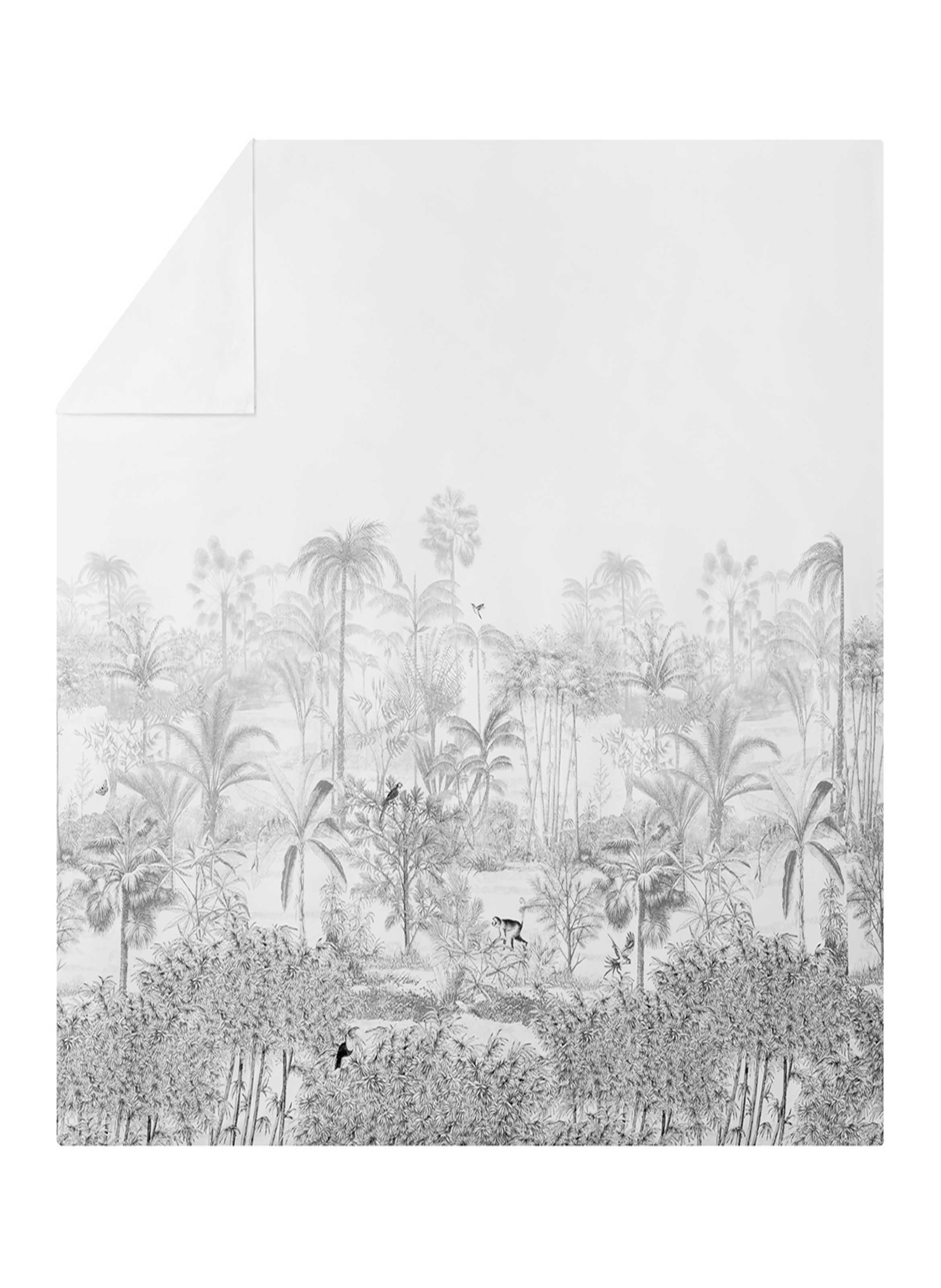 Housse de couette imprimée en satin de coton bio, amazone ALEXANDRE TURPAULT Blanc