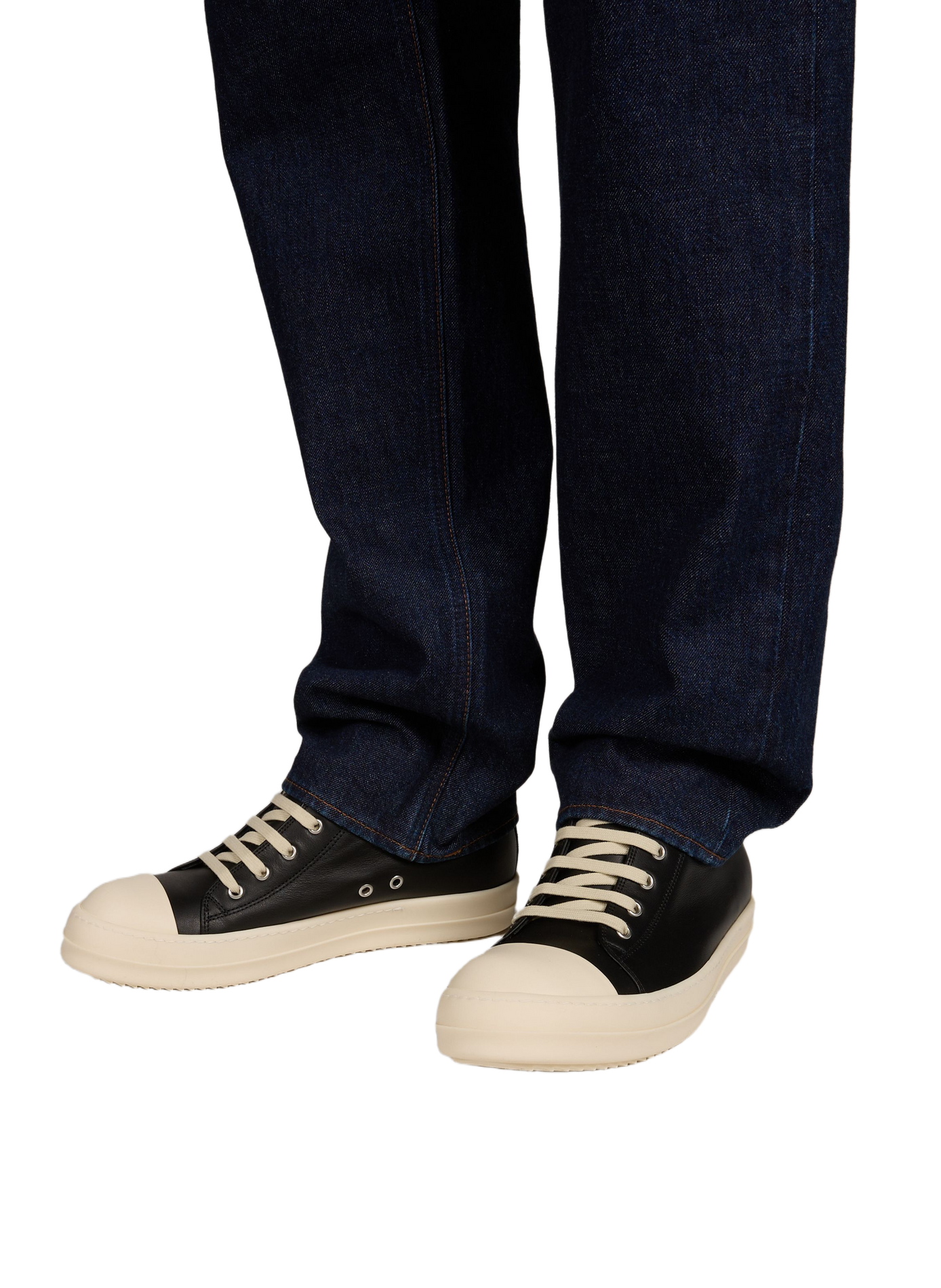 Baskets unies crantées en cuir RICK OWENS Multicolore