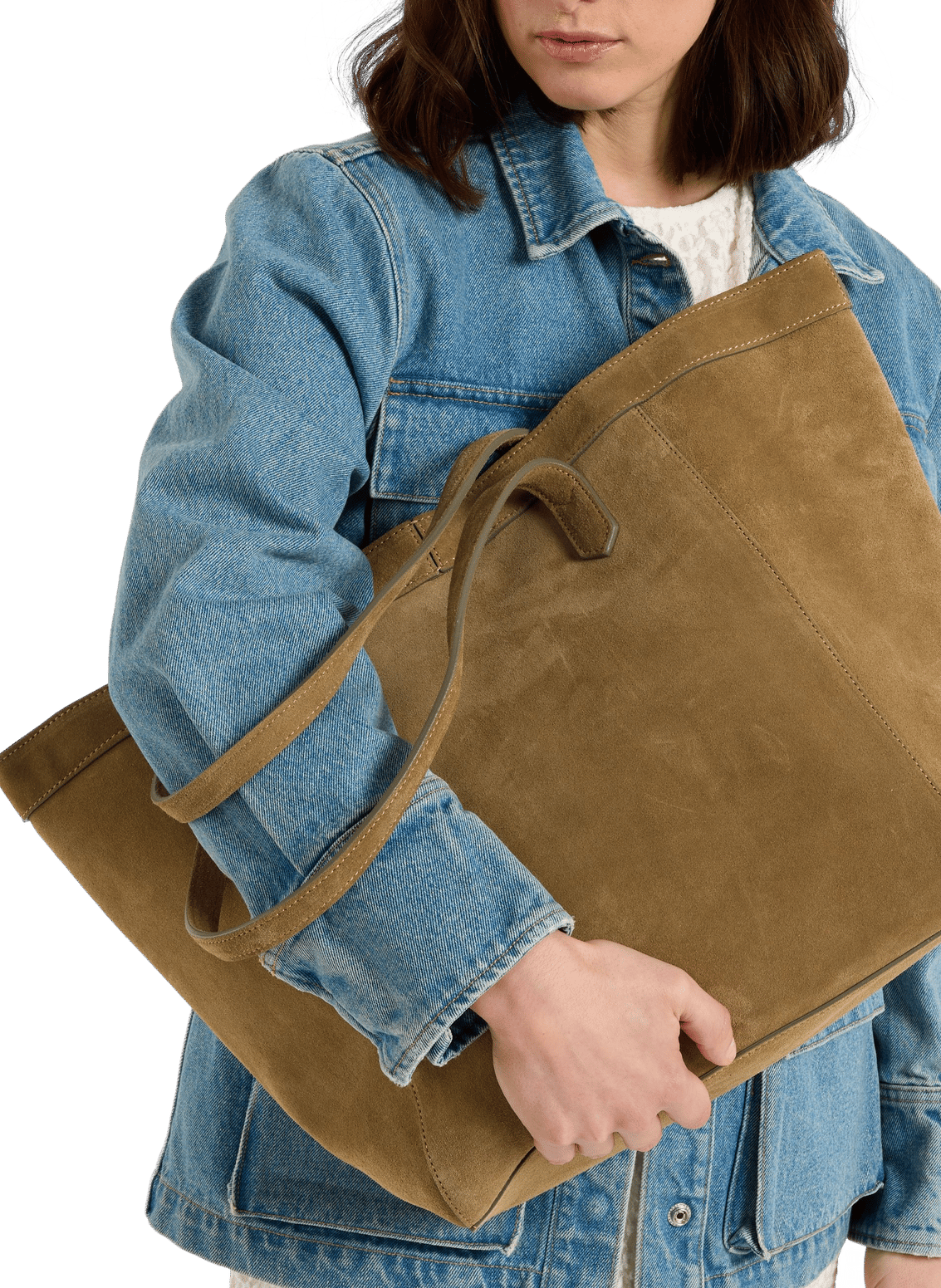 Enzo leather tote bag SAISON 1865 Khaki