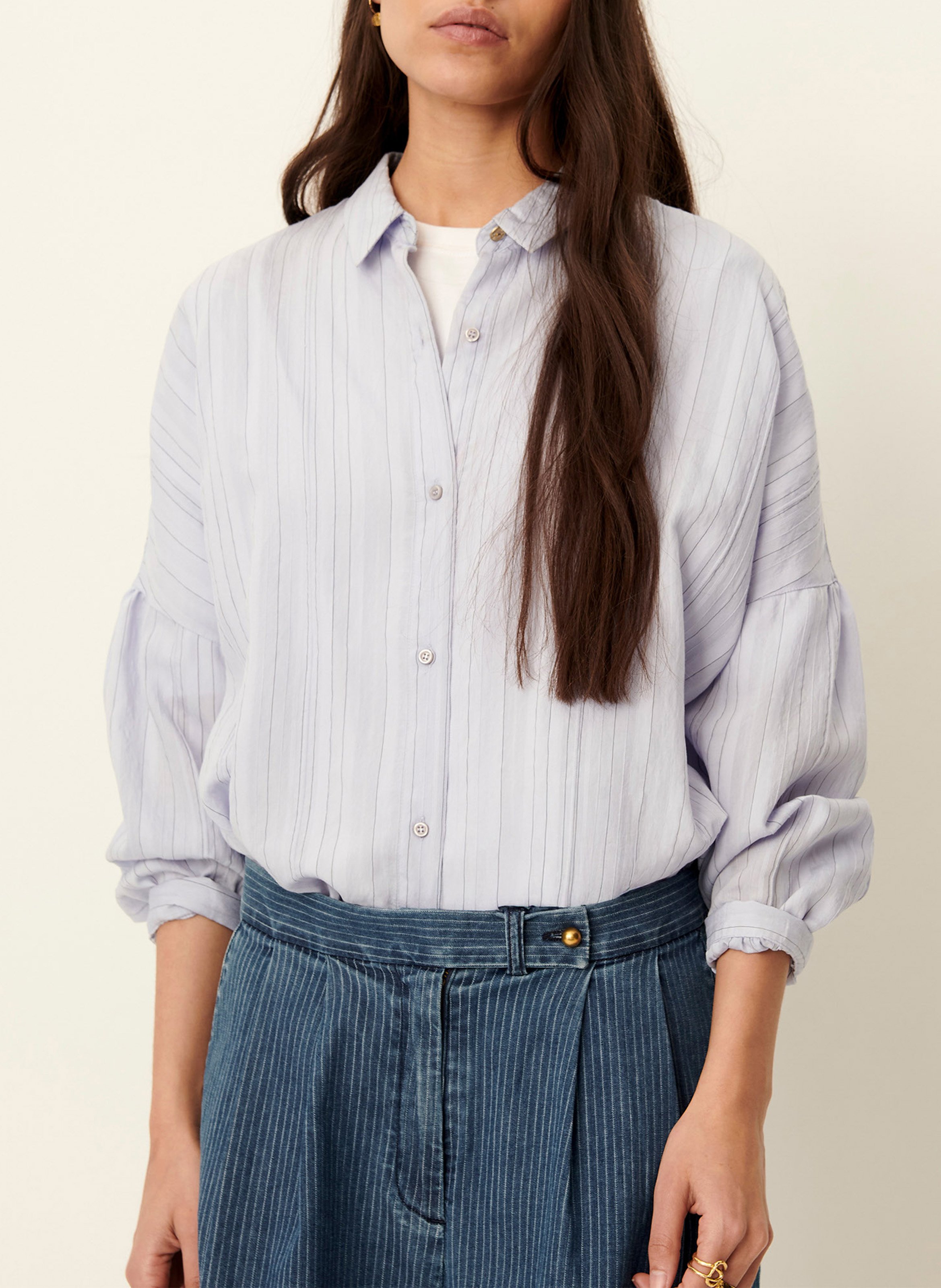 Chemise oversize rayée botan SESSUN Bleu