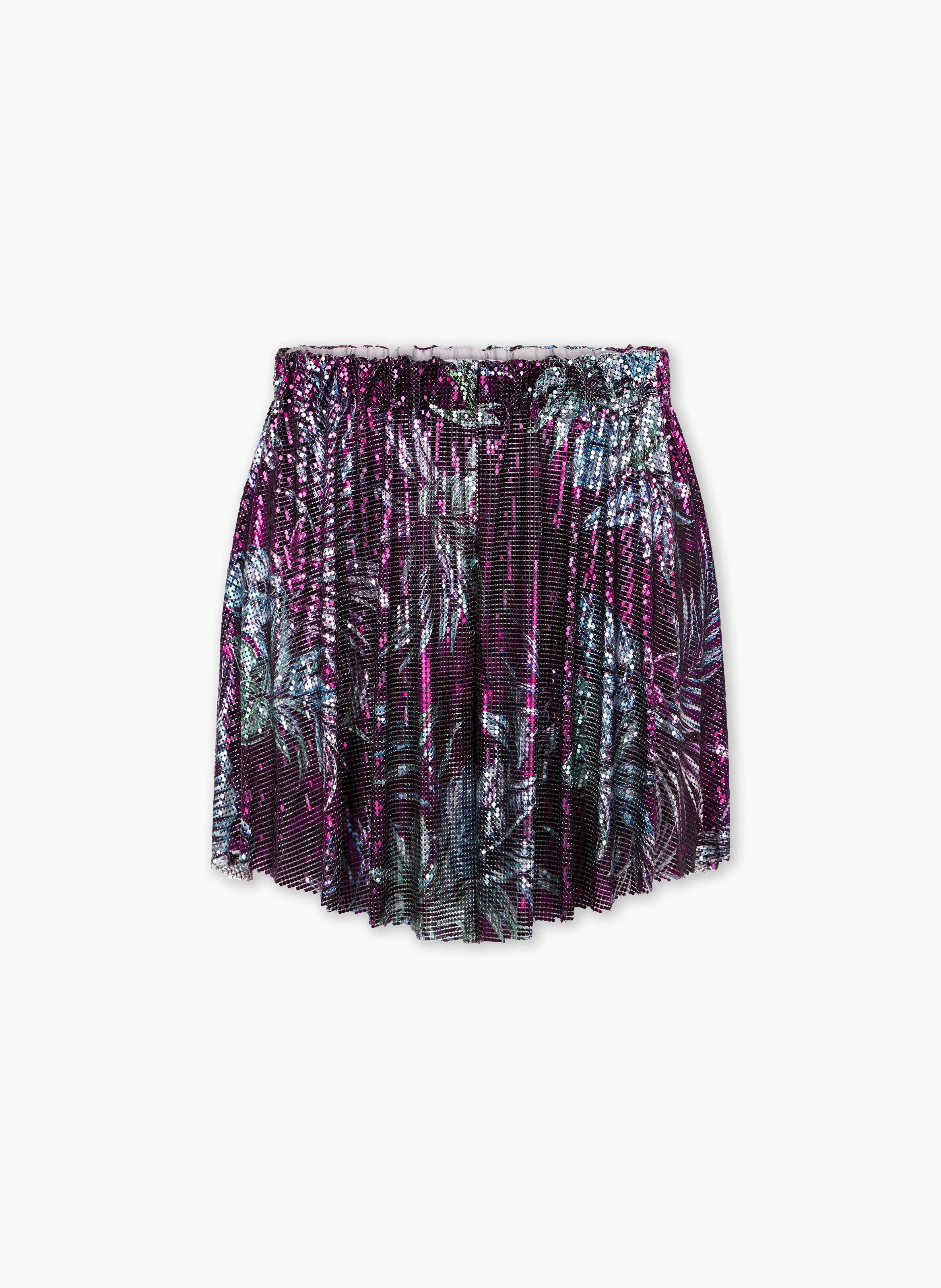 Short en mesh à imprimé palmiers RABANNE Bleu