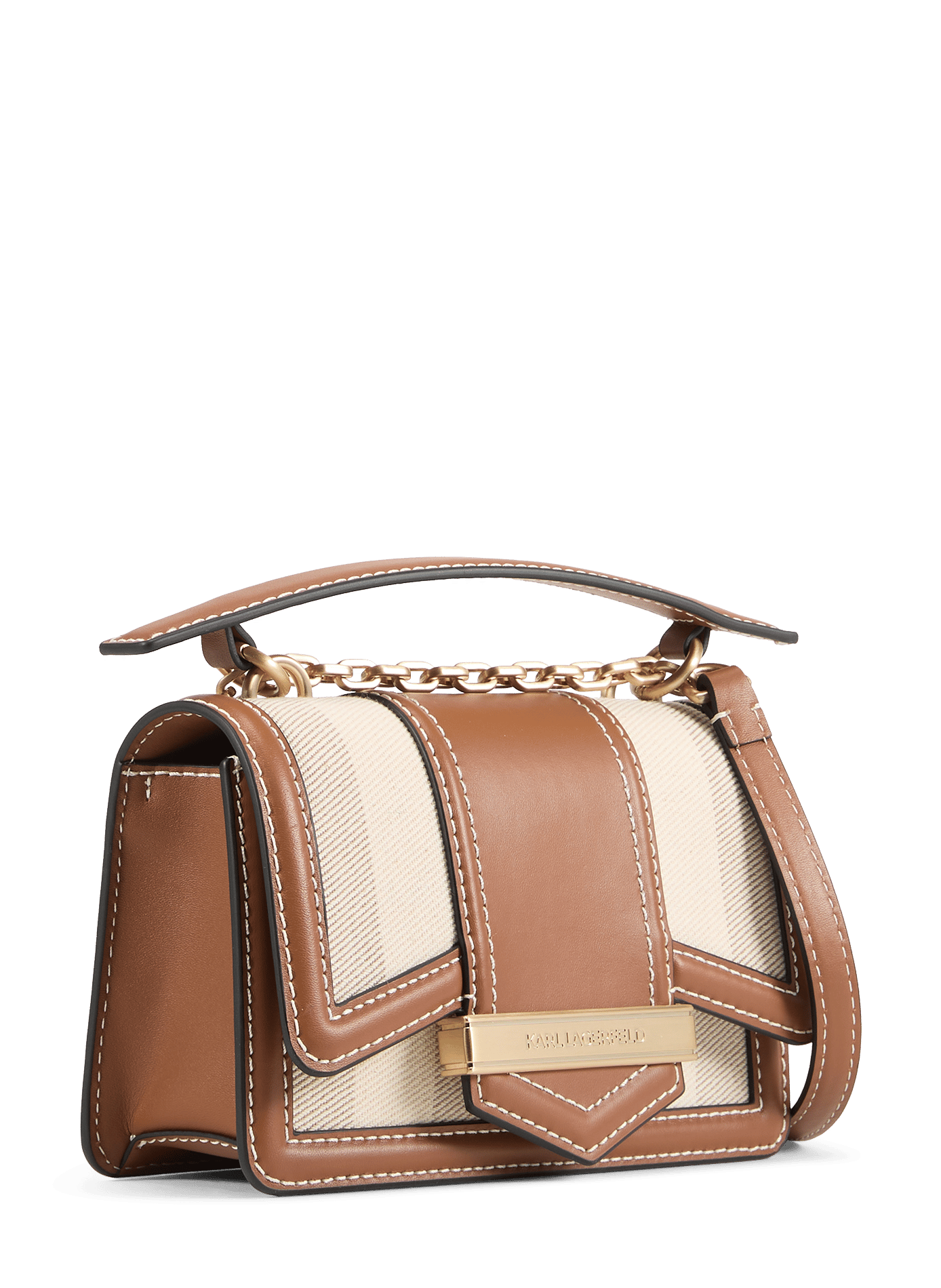 Sac à main K/ Nova en coton et cuir KARL LAGERFELD Beige