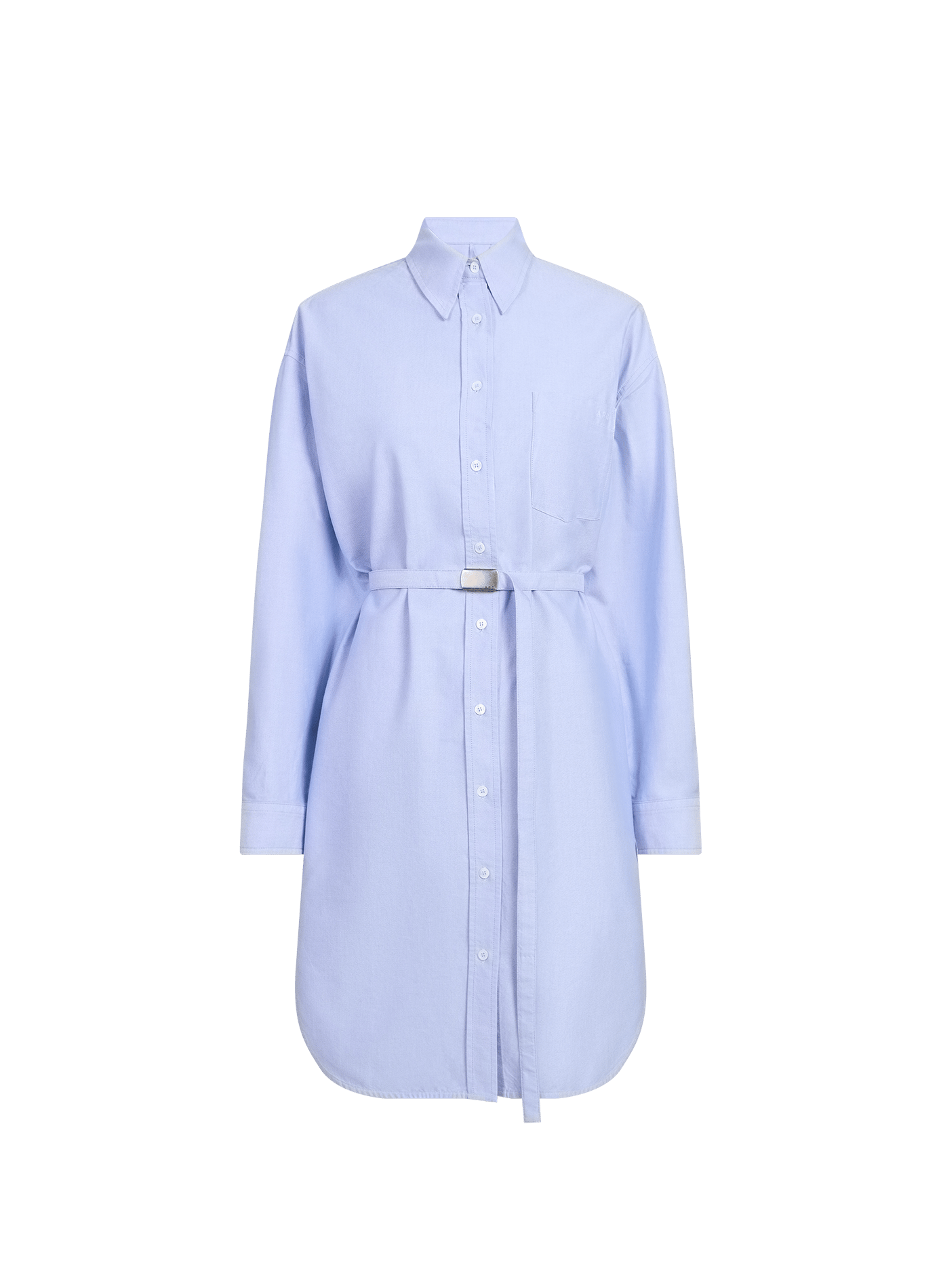 Robe-chemise courte ceinturée en coton A.P.C. Bleu
