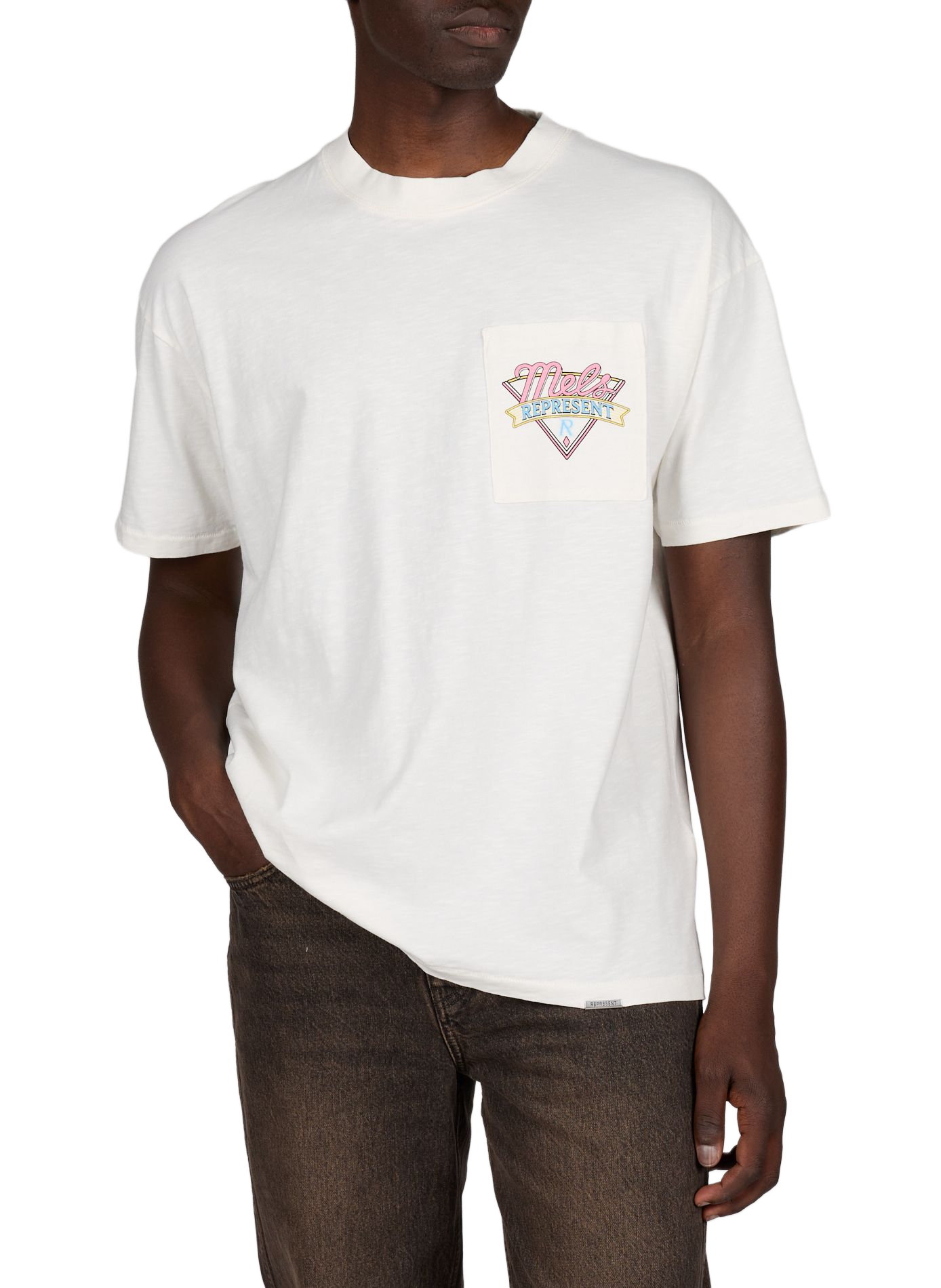 Biker-style cotton t-shirt REPRESENT White