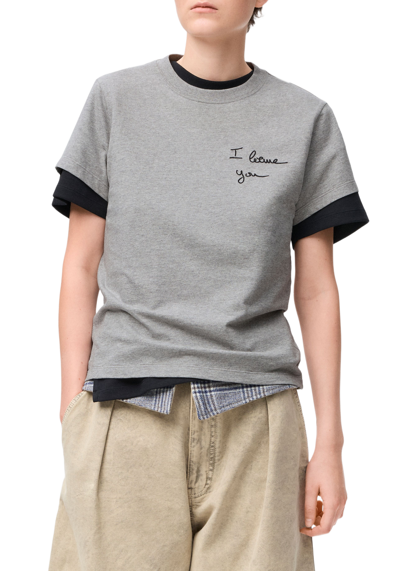 Classic embroidered cotton t-shirt LOEWE Grey