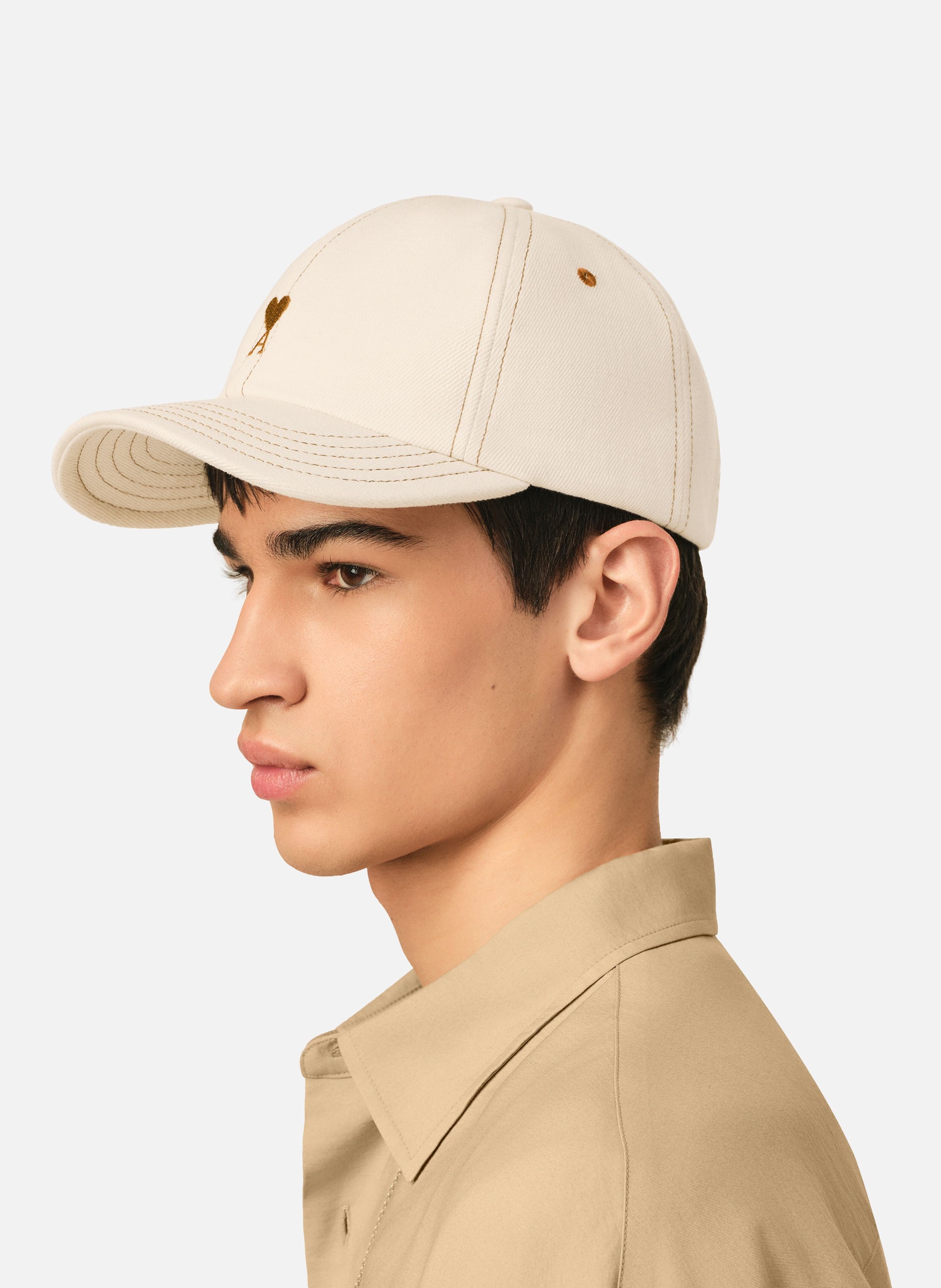 Casquette ami de coeur unisexe en coton AMI PARIS Blanc