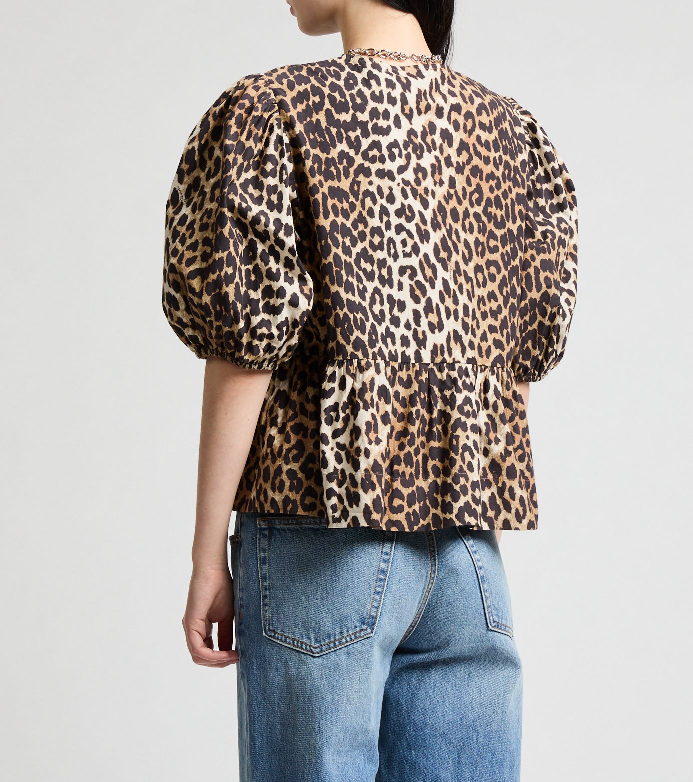 Leopard print top GANNI Multicolour