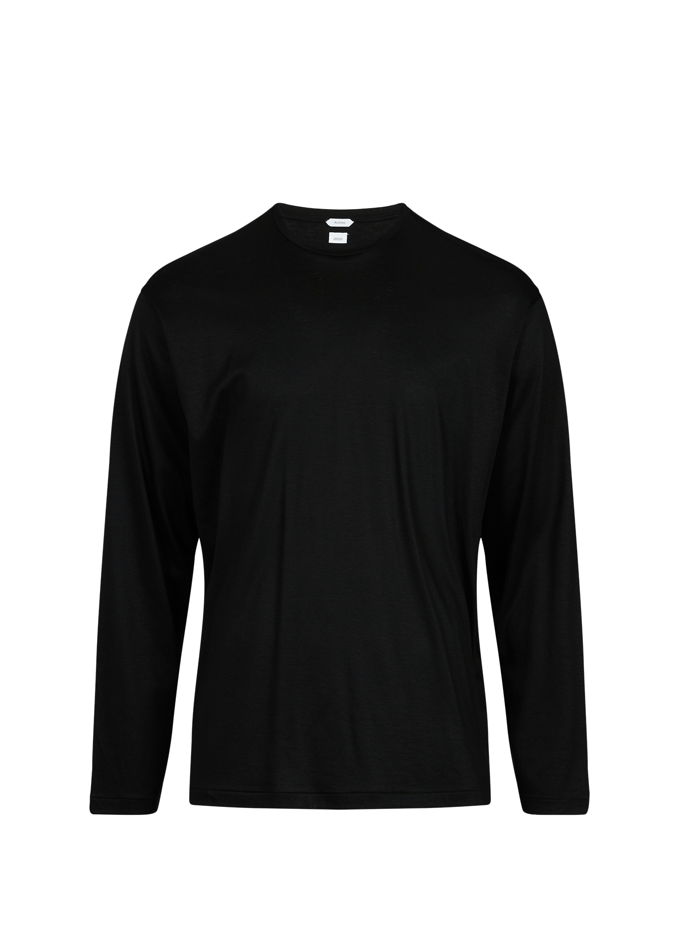 T-shirt uni à manches longues en coton mélangé POST ARCHIVE FACTION Noir