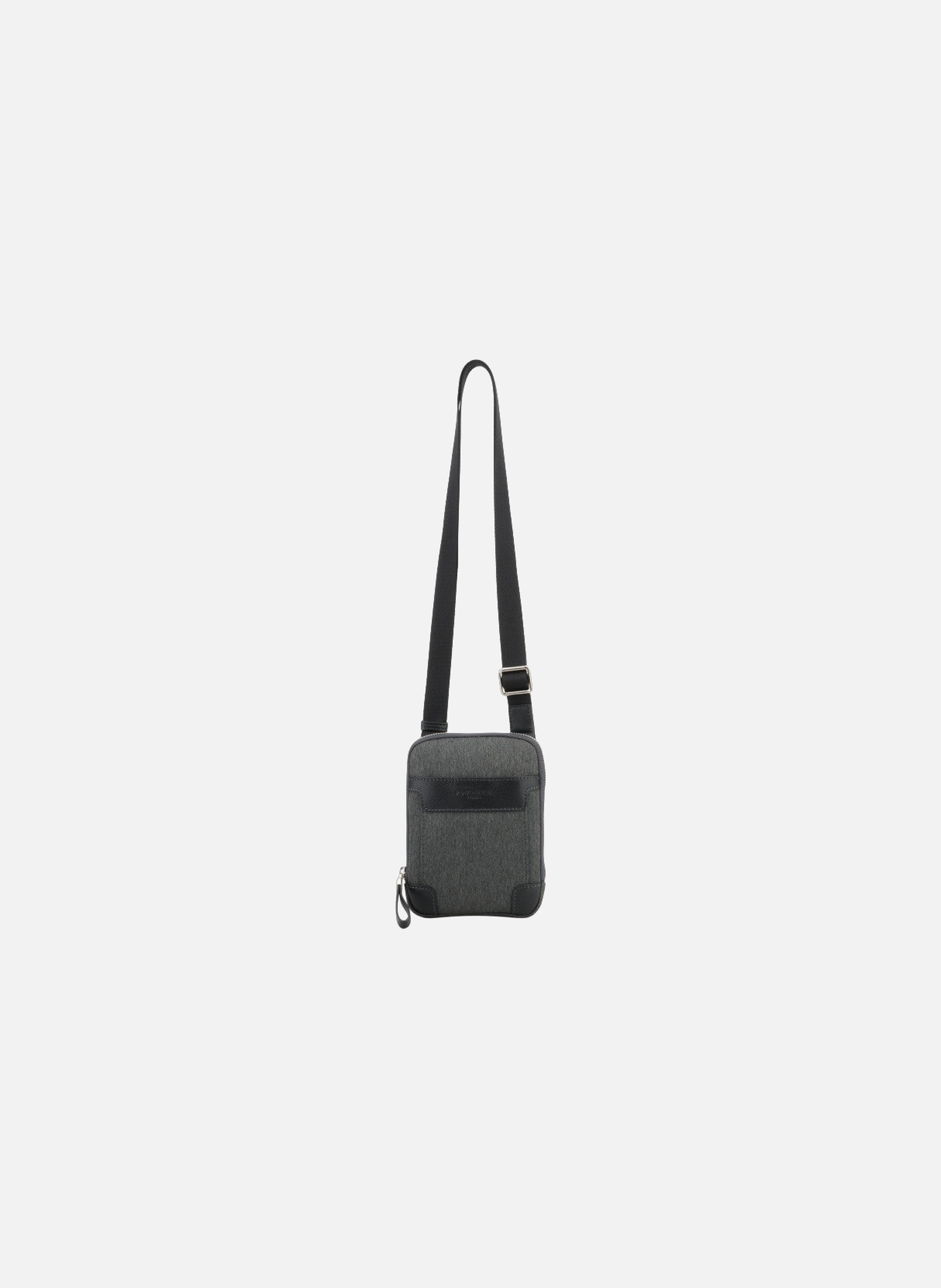 Matthieu | sac besace holster en cuir de vachette POURCHET Gris