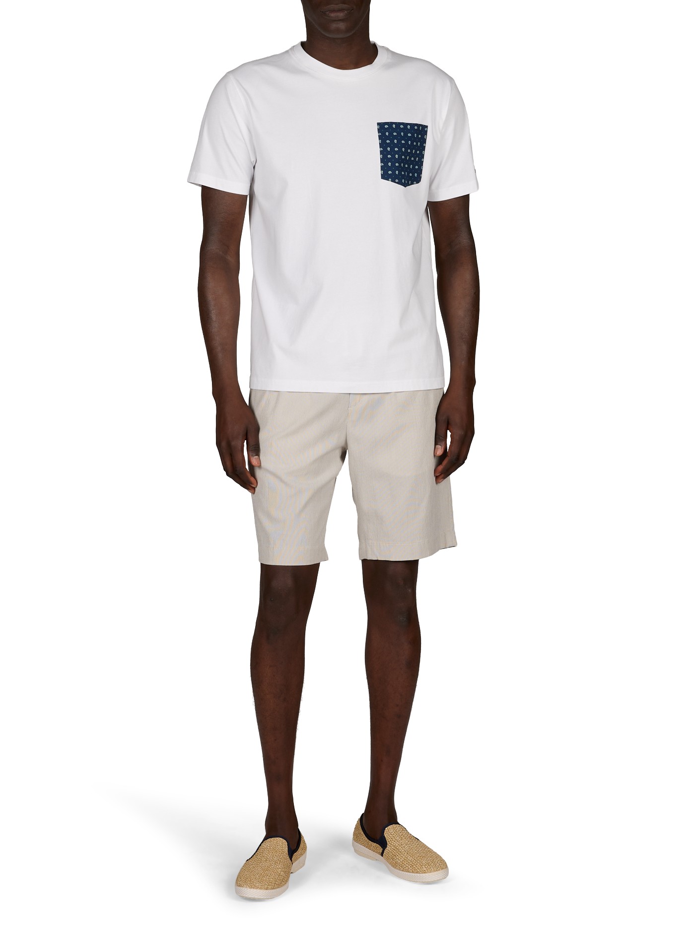 White T-shirt with printed chest pocket in cotton MC2 SAINT BARTH White