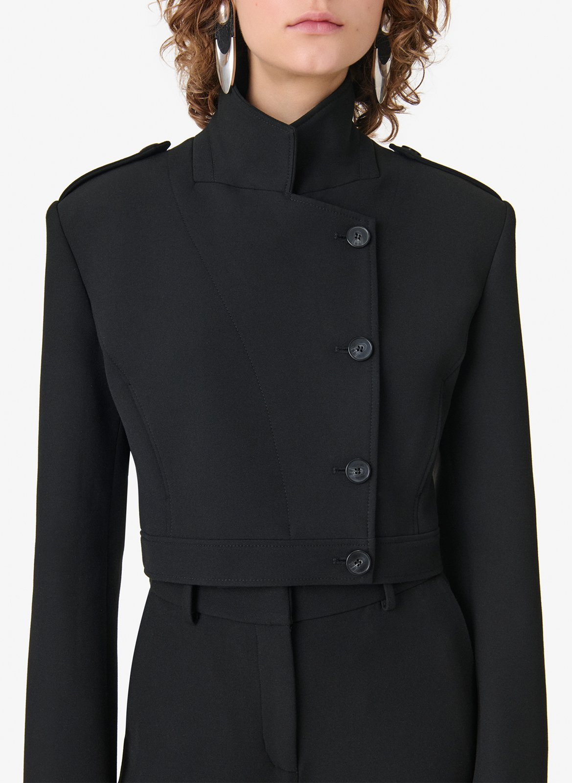 Fitted high-neck jacket Mova IRO Black