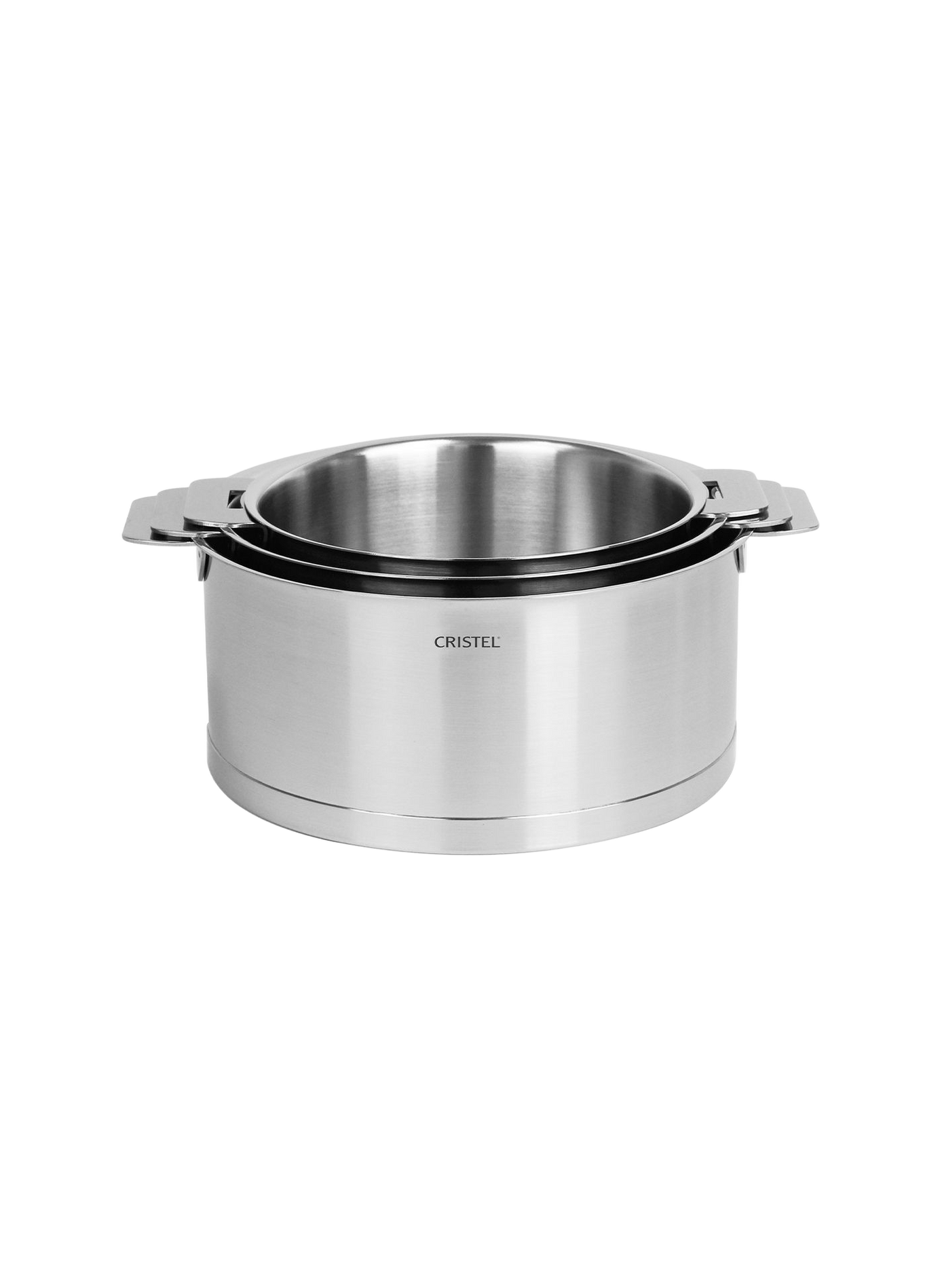 Lot de 3 casseroles Strate en inox CRISTEL Gris