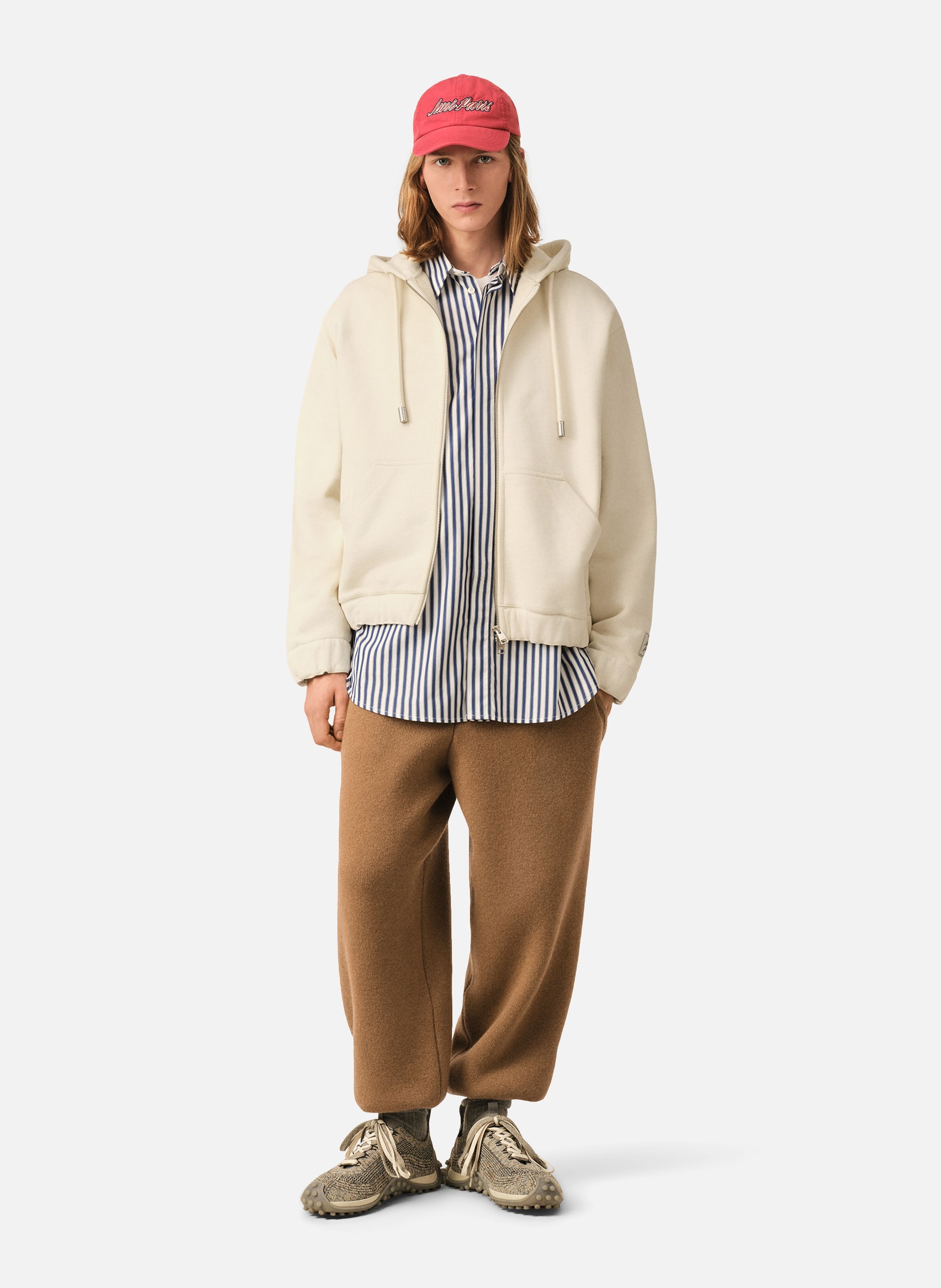 Hoodie zippé unisexe en coton étiquette héritage ami paris AMI PARIS Blanc