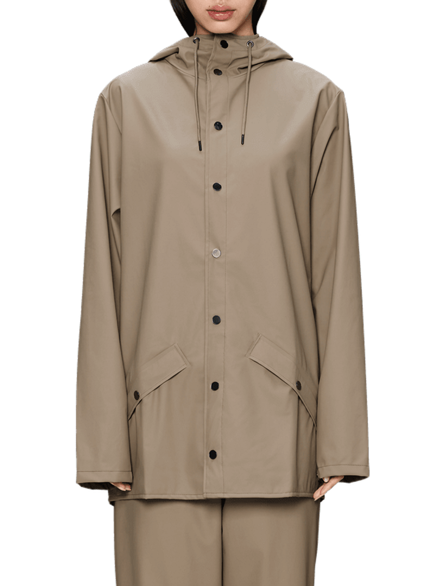 Regenmantel mit Kapuze RAINS Beige