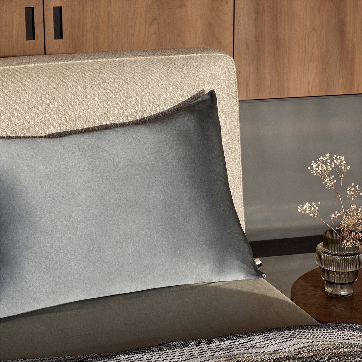 Taie d'oreiller en soie, silksham BOSS HOME Gris